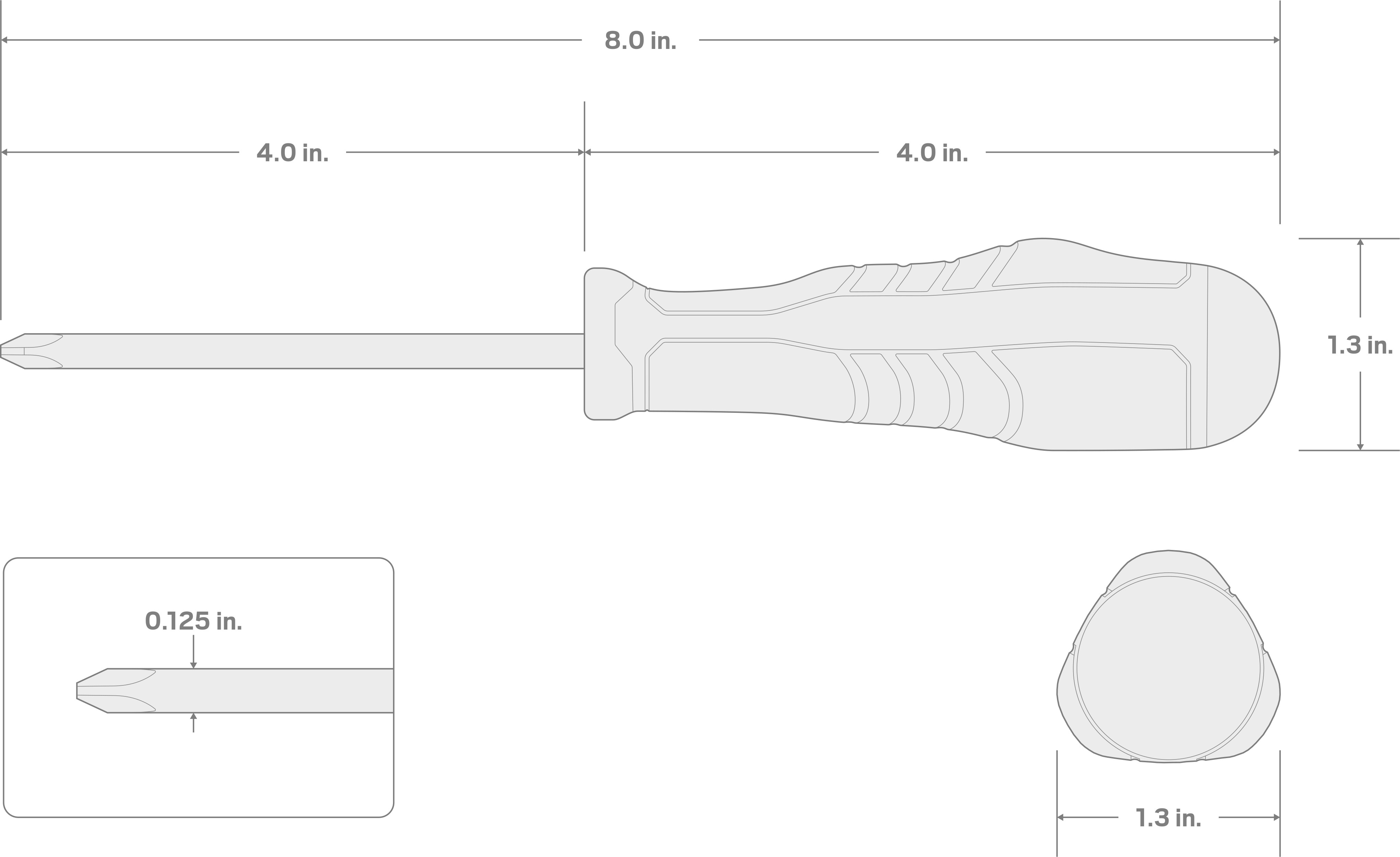 Specs for #0 Phillips High-Torque Black Oxide Blade Screwdriver