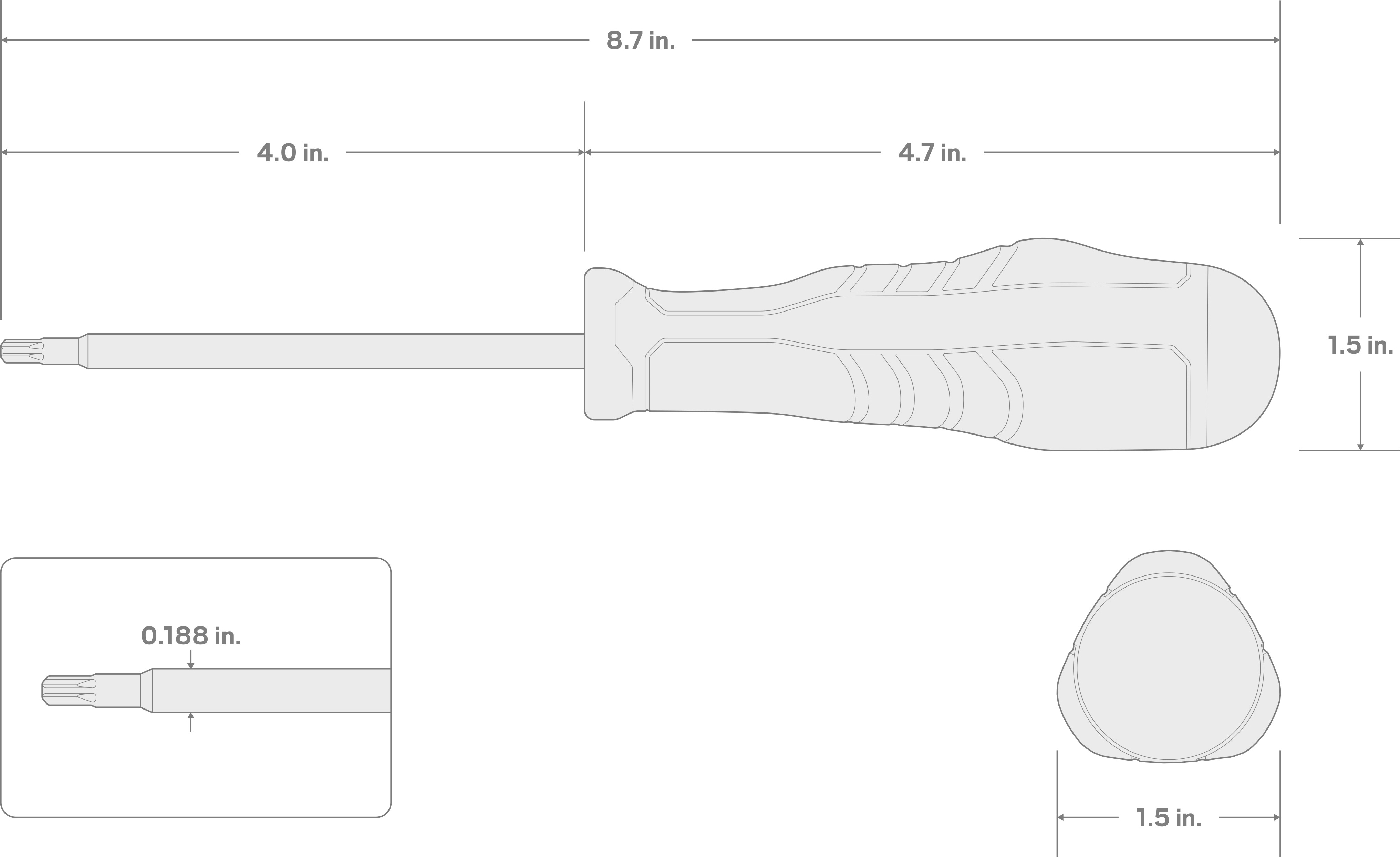 Specs for T10 Torx High-Torque Black Oxide Blade Screwdriver