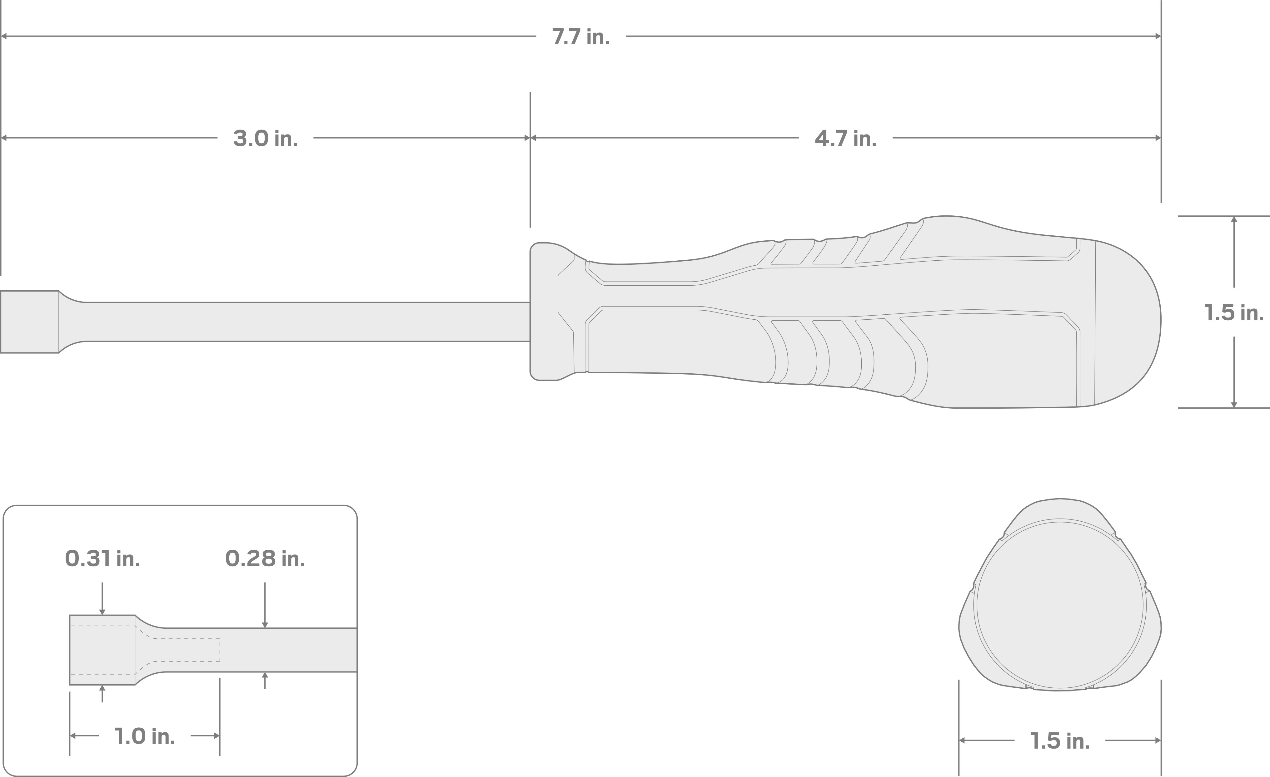 Specs for 3/16 Inch High-Torque Black Oxide Blade Nut Driver