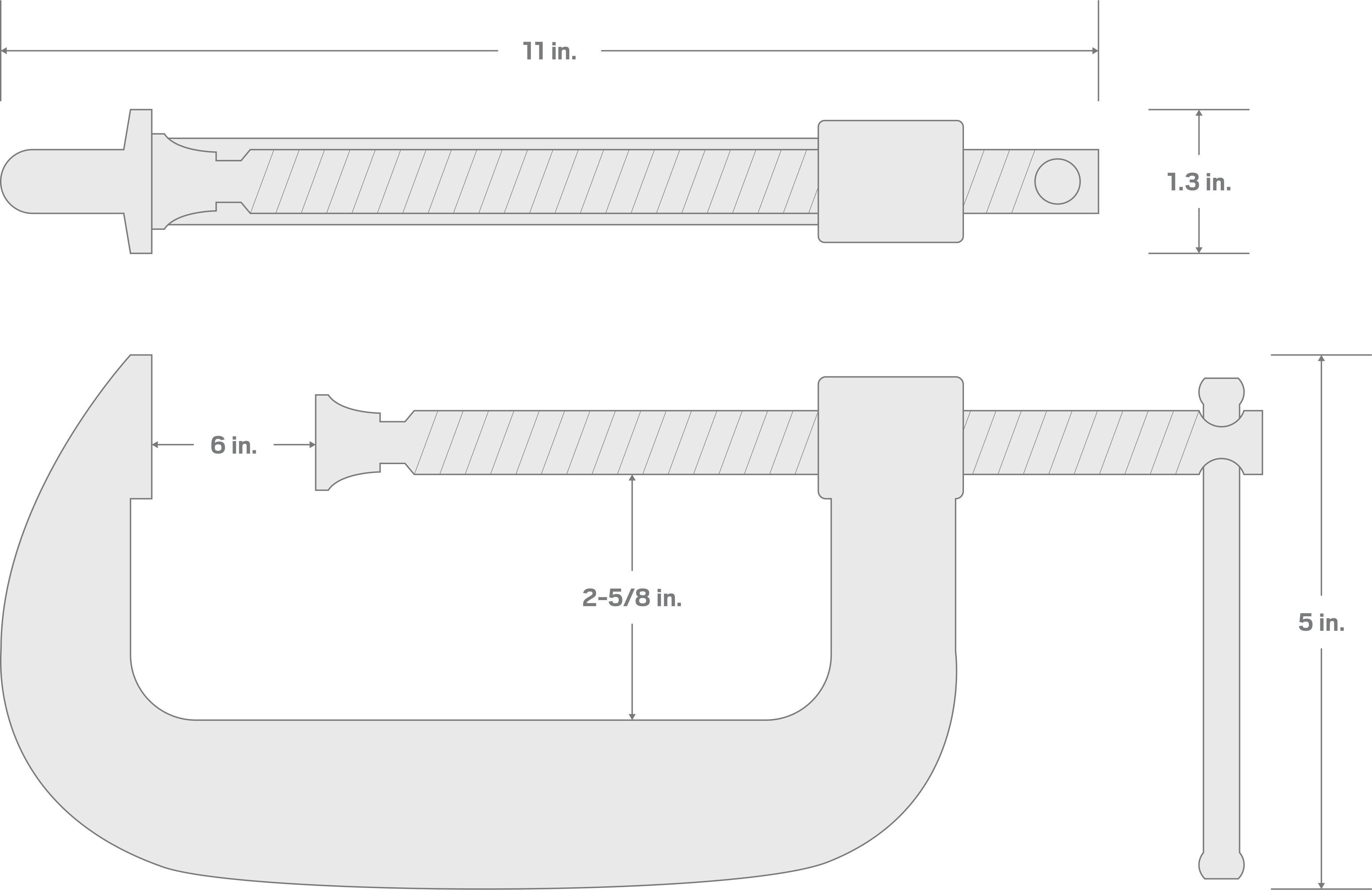 Specs for 6 Inch Malleable Iron C-Clamp