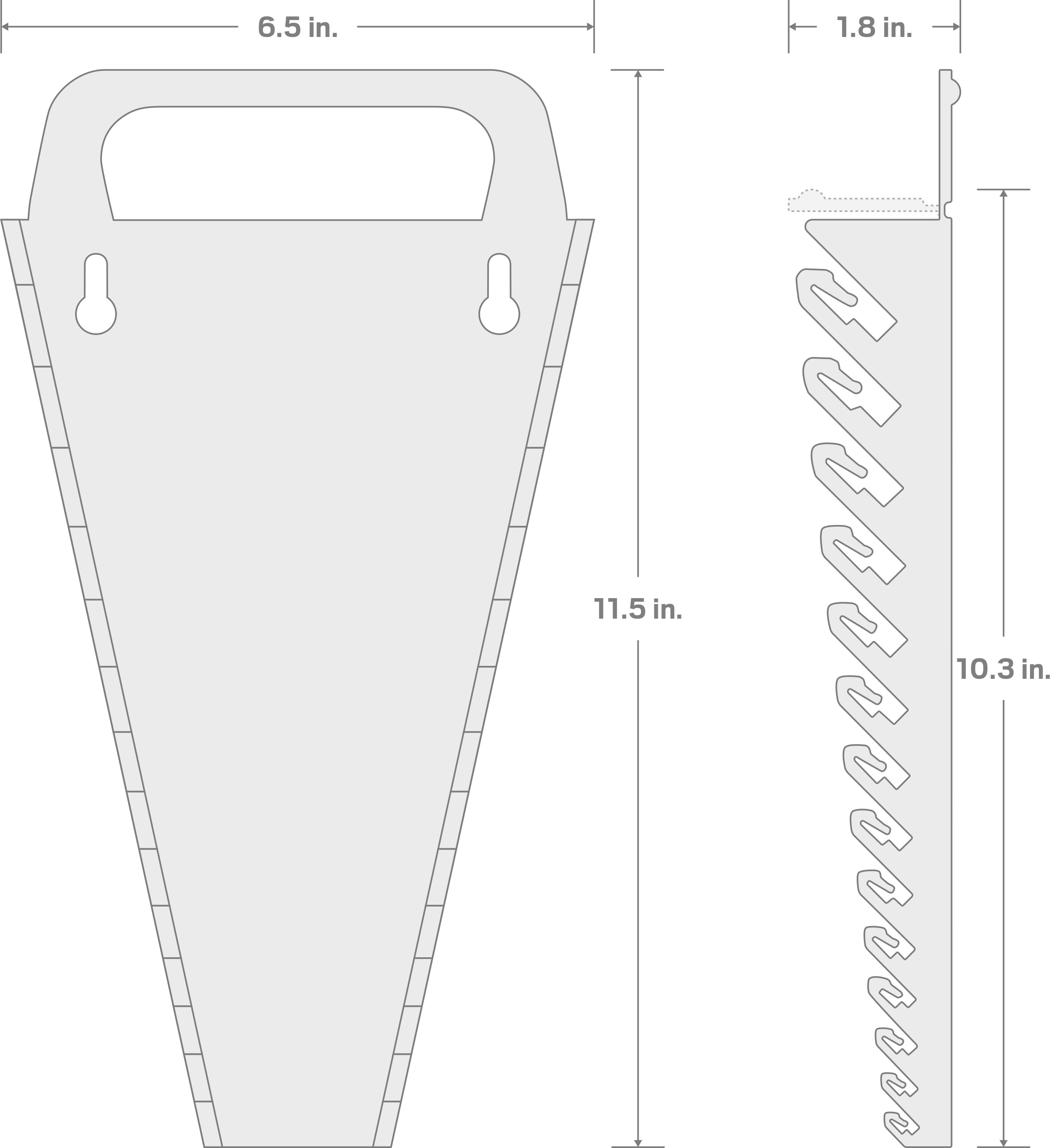 Specs for 13-Tool Combination Wrench Holder (Black)