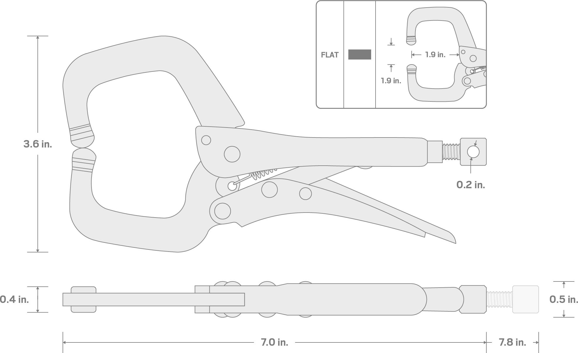 Specs for 6 Inch Locking C-Clamp