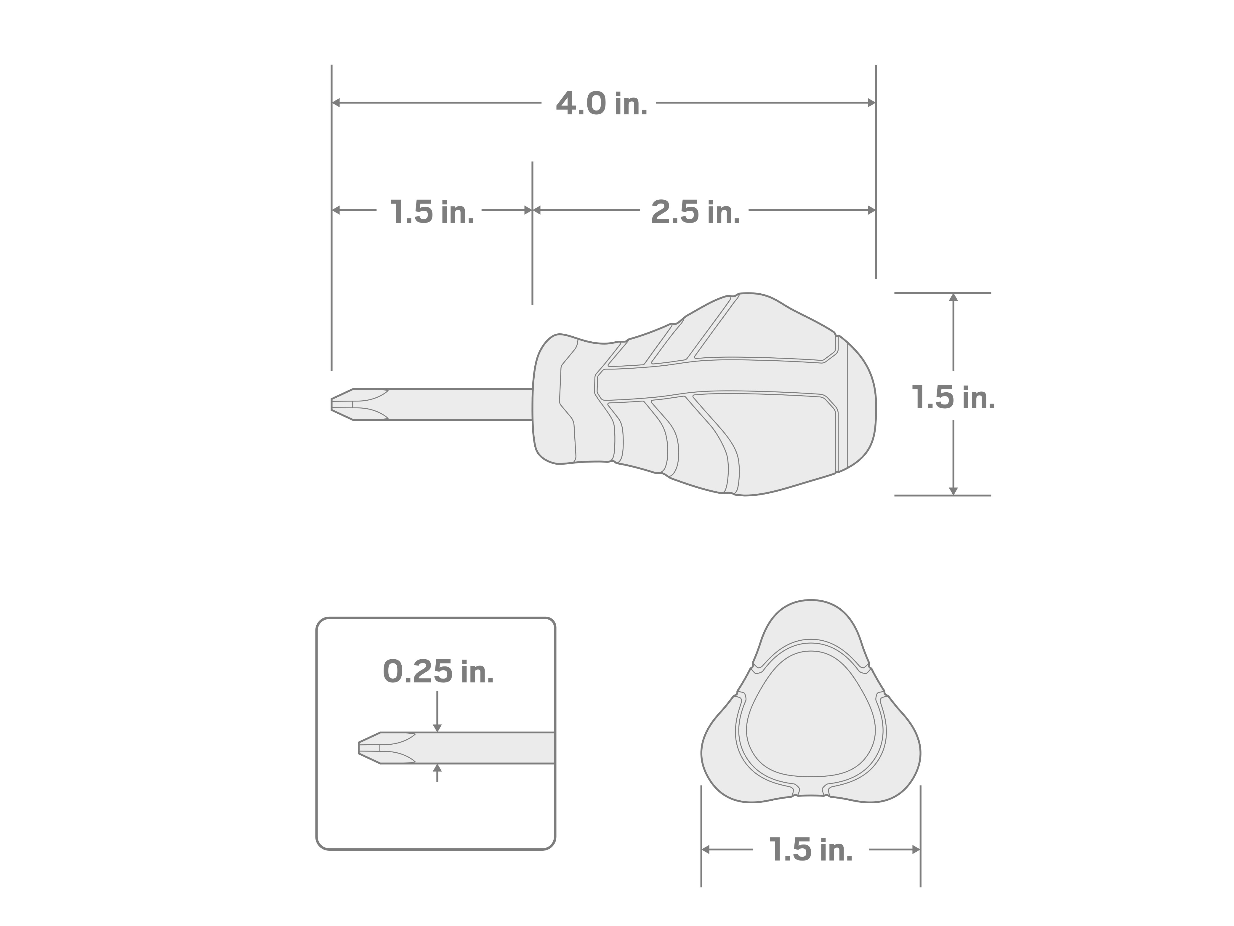 Specs for Stubby #2 Phillips High-Torque Screwdriver (Chrome Finish)