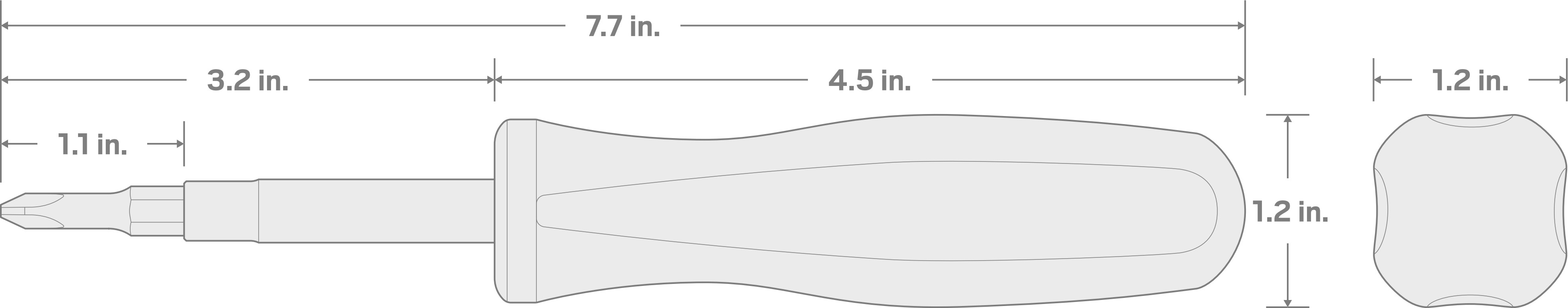 Specs for 6-in-1 Phillips/Slotted Driver (#1 x 3/16 in., #2 x 1/4 in., Red)