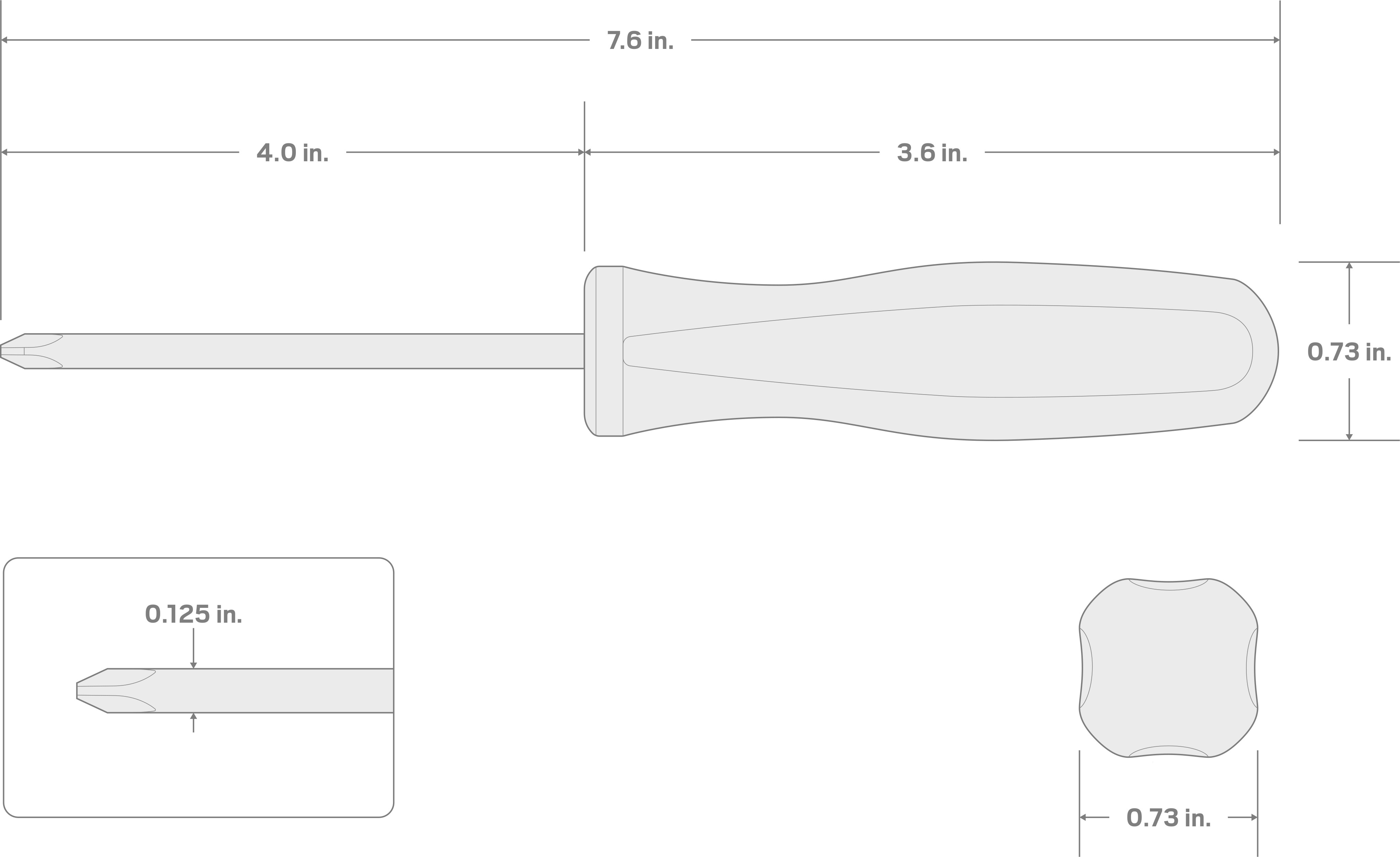 Specs for #0 Phillips Hard Handle Screwdriver