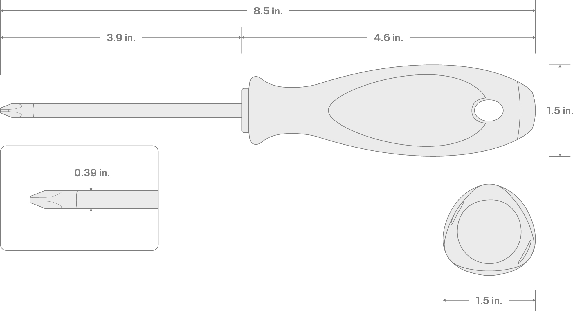 Specs for #4 Phillips Screwdriver (4 in. Shank)