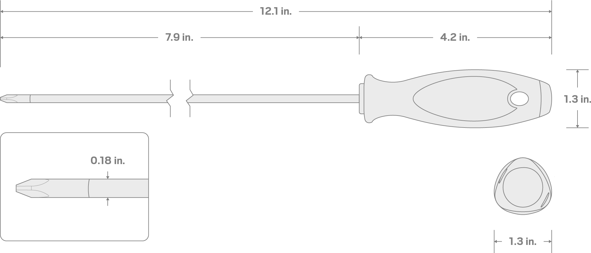 Specs for #1 Phillips Screwdriver (8 in. Shank)
