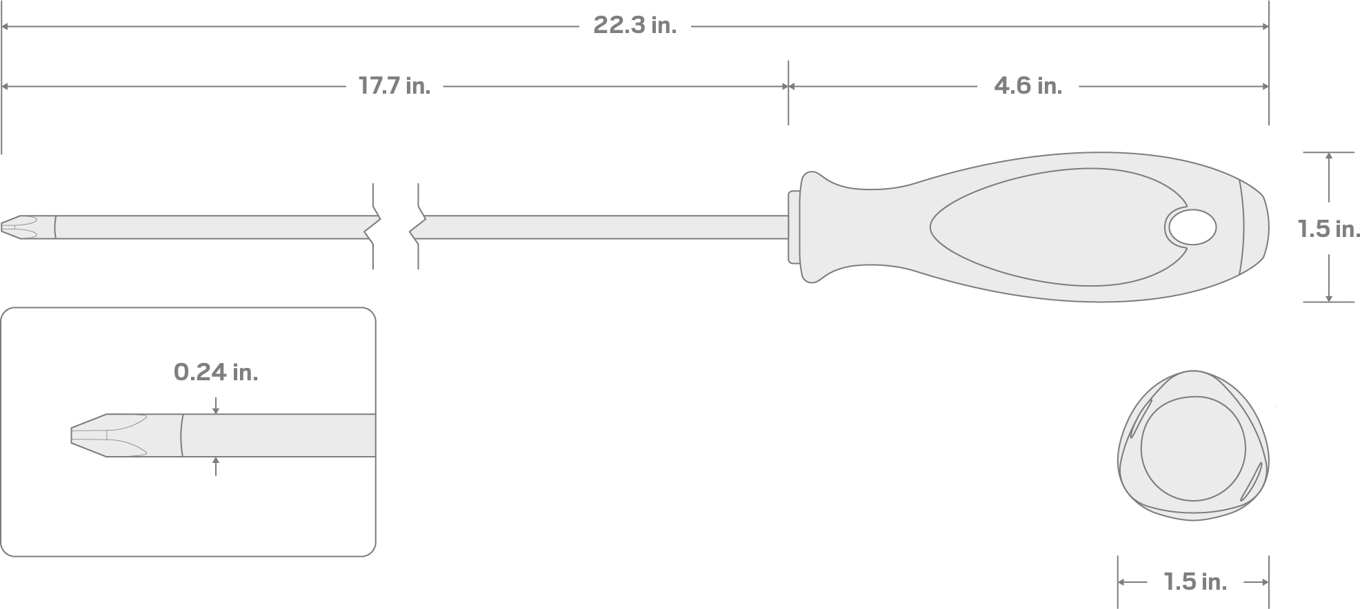 Specs for #2 Phillips Screwdriver (18 in. Shank)