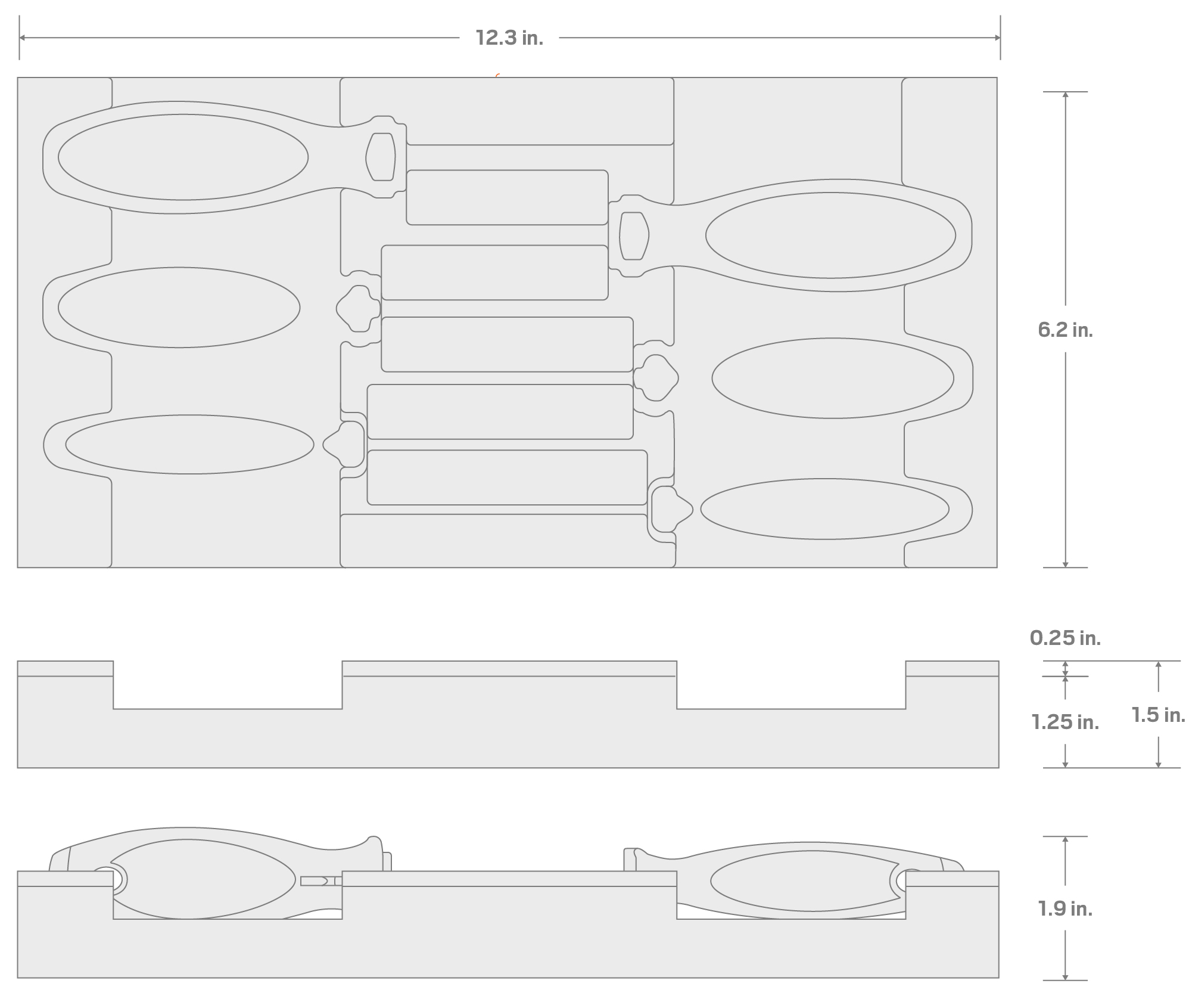 Specs for Slotted Screwdriver Set with 12 x 6 Inch Foam Organizer - 4 Inch Shanks, 6-Piece (3 - 8 mm)