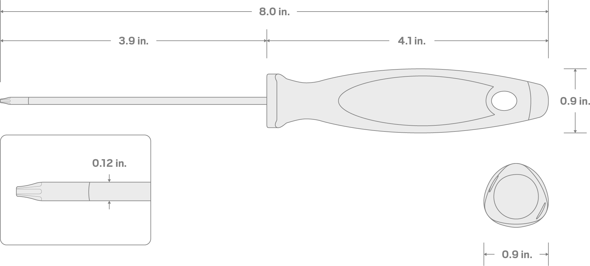 Specs for T7 Torx Screwdriver (4 in. Shank)