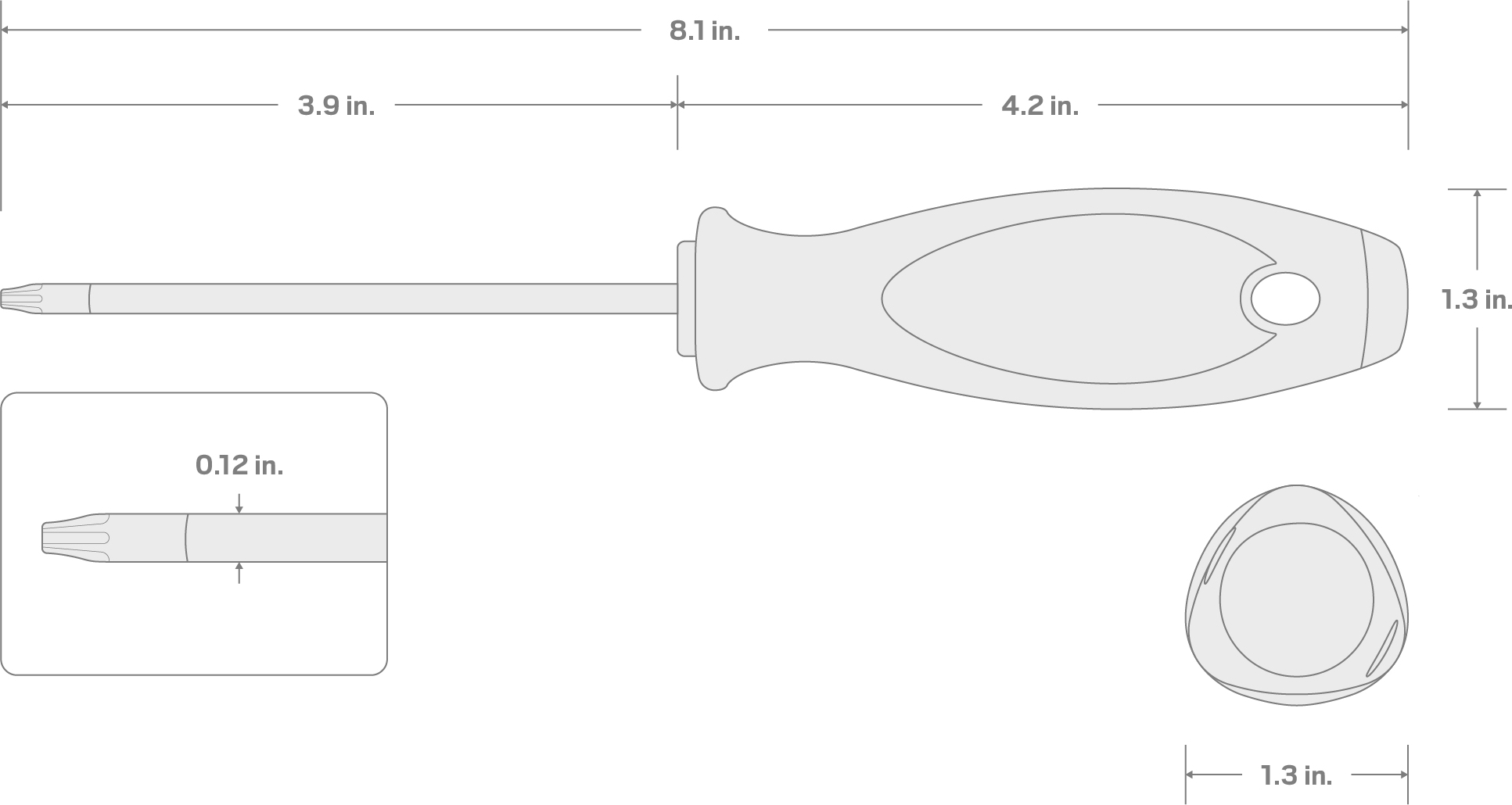 Specs for T10 Torx Screwdriver (4 in. Shank)