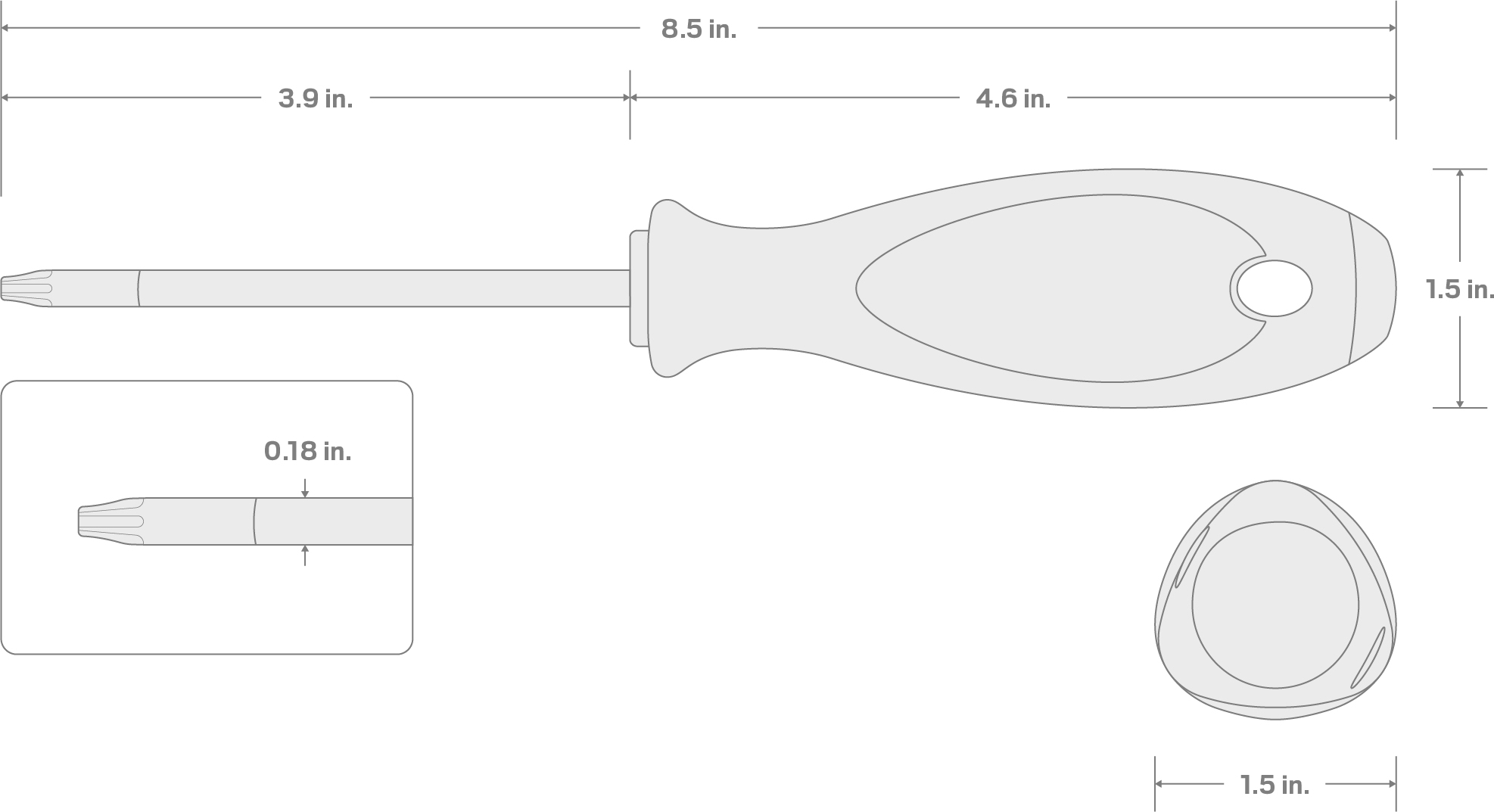 Specs for T25 Torx Screwdriver (4 in. Shank)