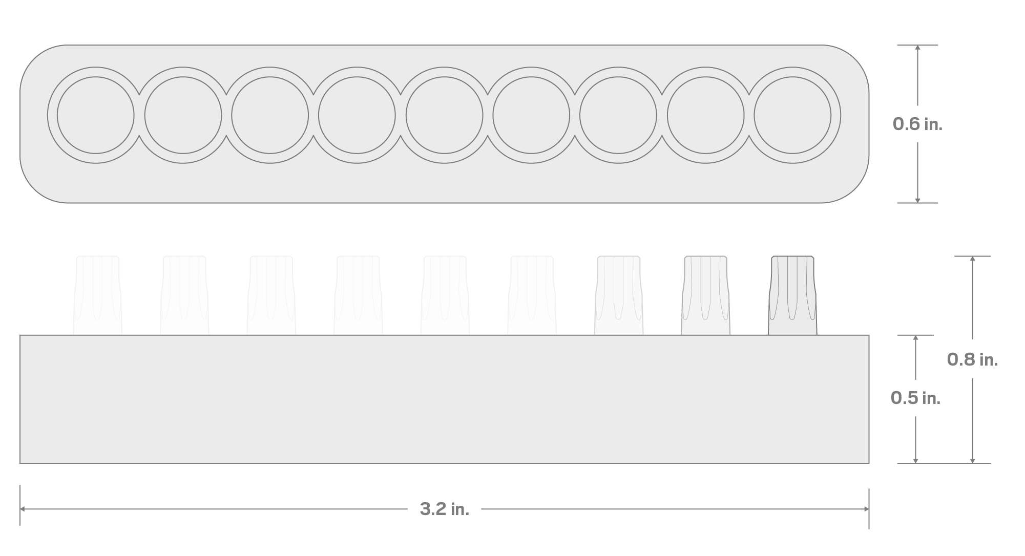 Specs for Star Plus Insert Bit Set (0.75 Inch Length) with Rail, 9-Piece (7IP - 30IP) - 1/4 in. Hex Shank