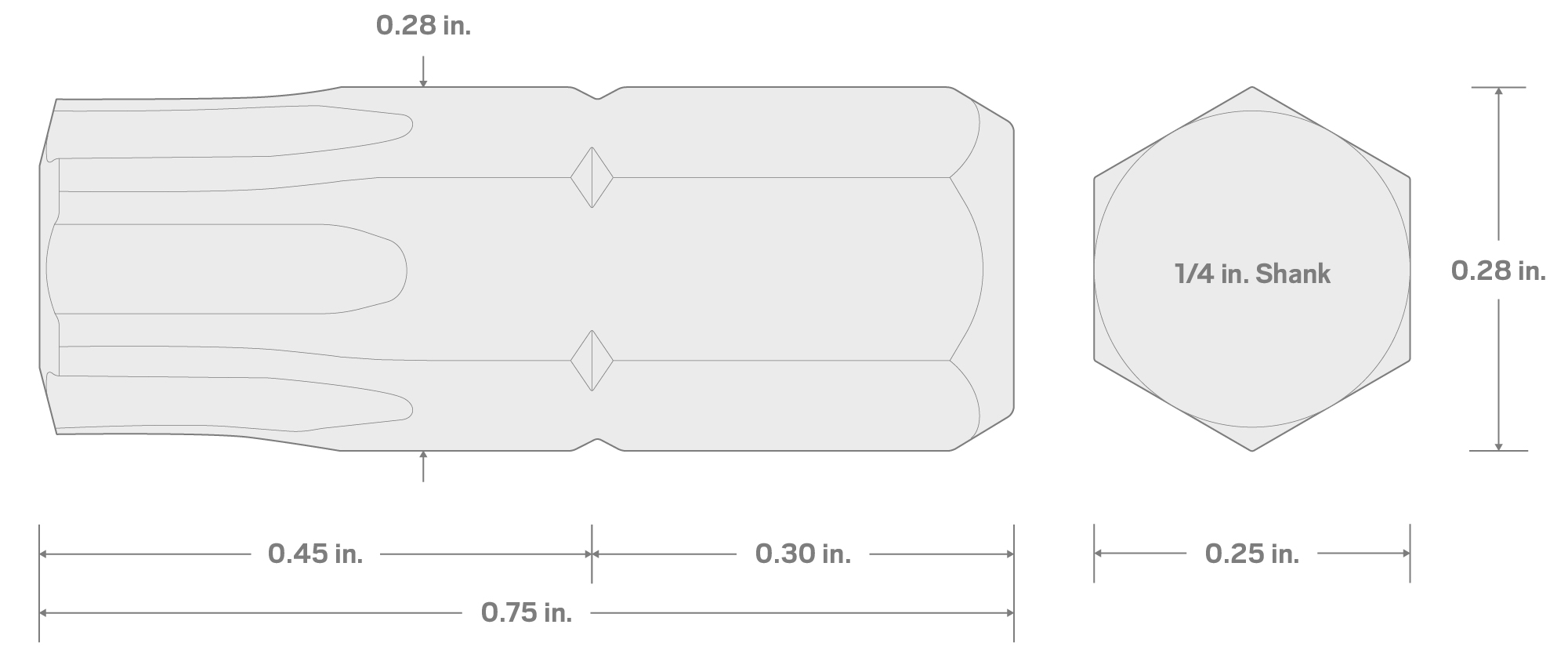 Specs for 40IP Star Plus Insert Bits, 0.75 Inch Length (10-Pack) - 1/4 in. Hex Shank
