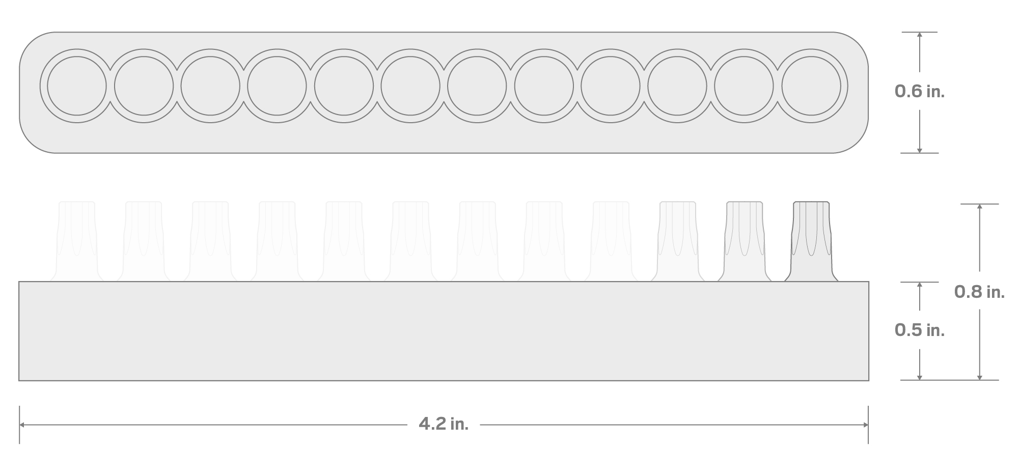 Specs for Star Insert Bit Set (0.75 Inch Length) with Rail, 12-Piece (T6 - T45) - 1/4 in. Hex Shank