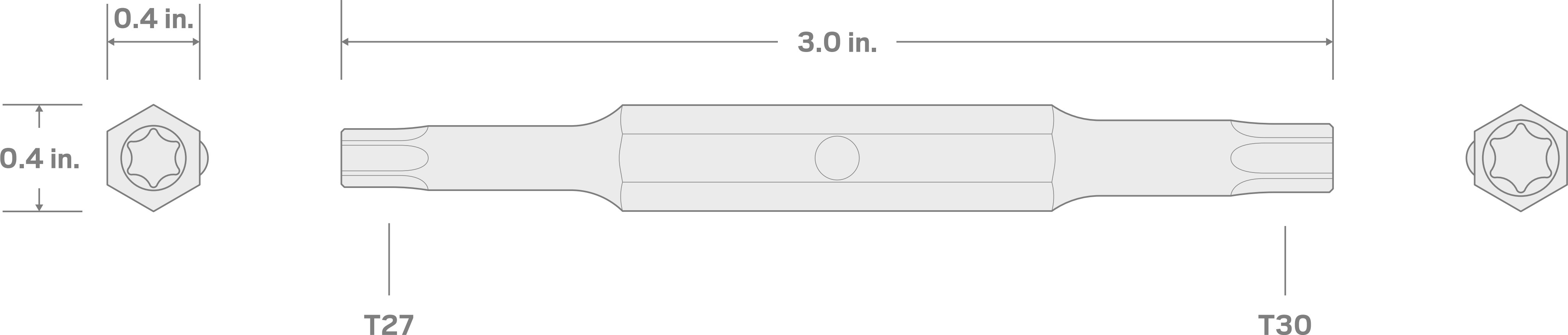 Specs for Torx Bit, 5/16 Inch Shank (T27 x T30)