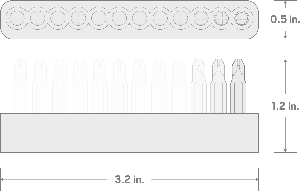 Specs for 4 mm Tamper Hex Bit Set with Rail, 12-Piece (5/64-5/32 in., 2-4 mm, 0.8 mm SIM Ejector)
