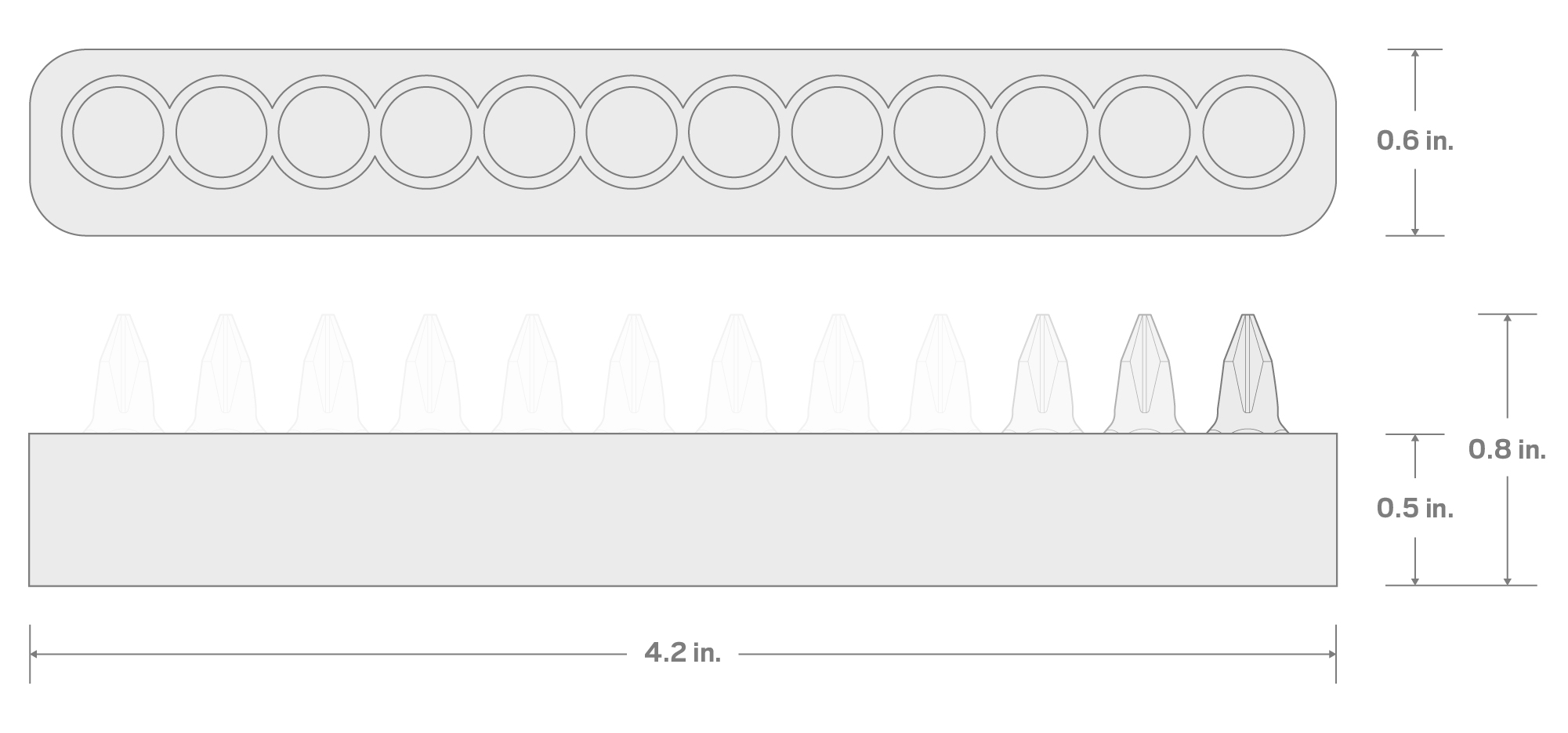Specs for Phillips and Slotted Insert Bit Set (0.75 Inch Length) with Rail, 12-Piece (P0 - P3, 1/8 - 5/16 in.) - 1/4 in. Hex Shank