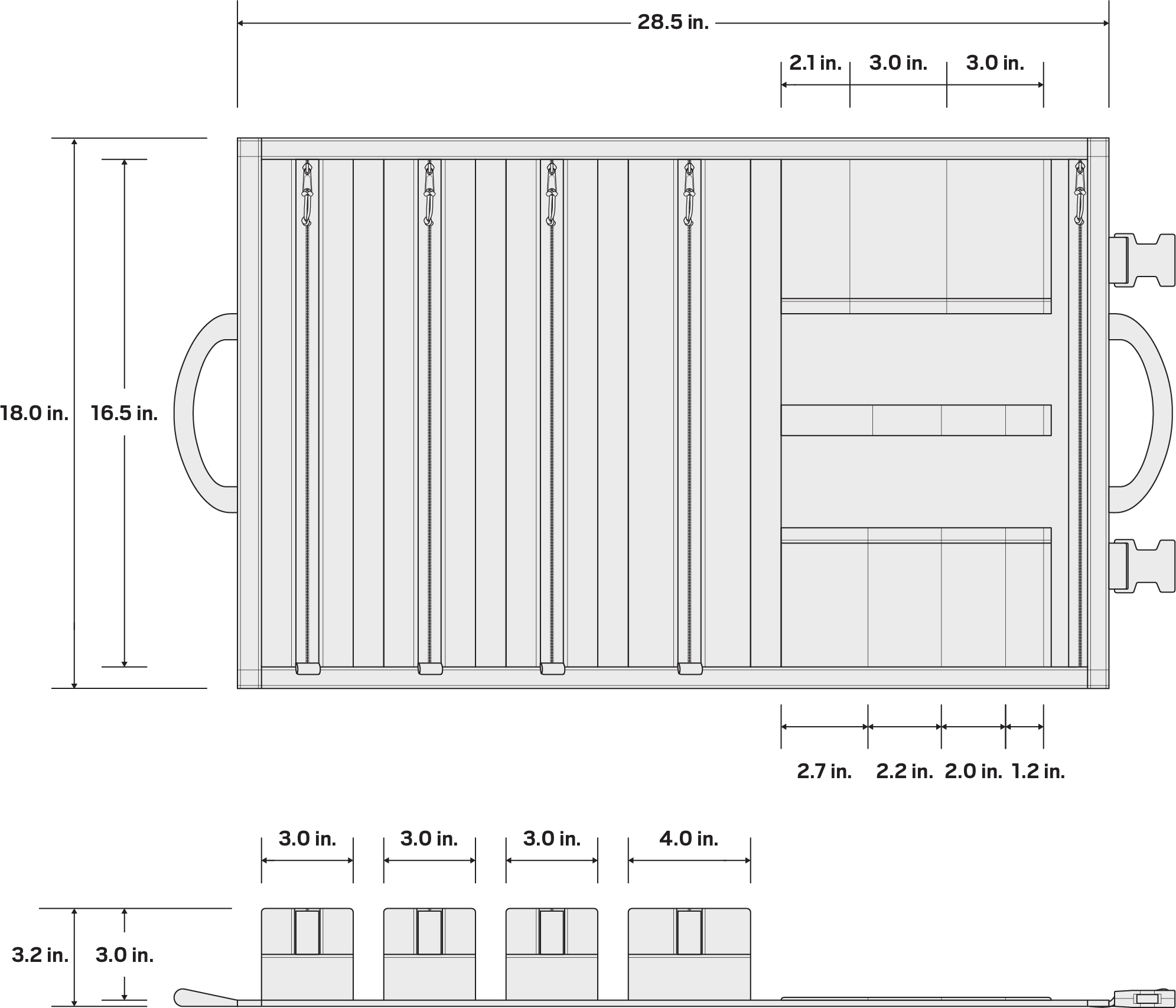 Specs for Tekton MTR4 Tool Roll, Tactical Gray/Red (Prototype)