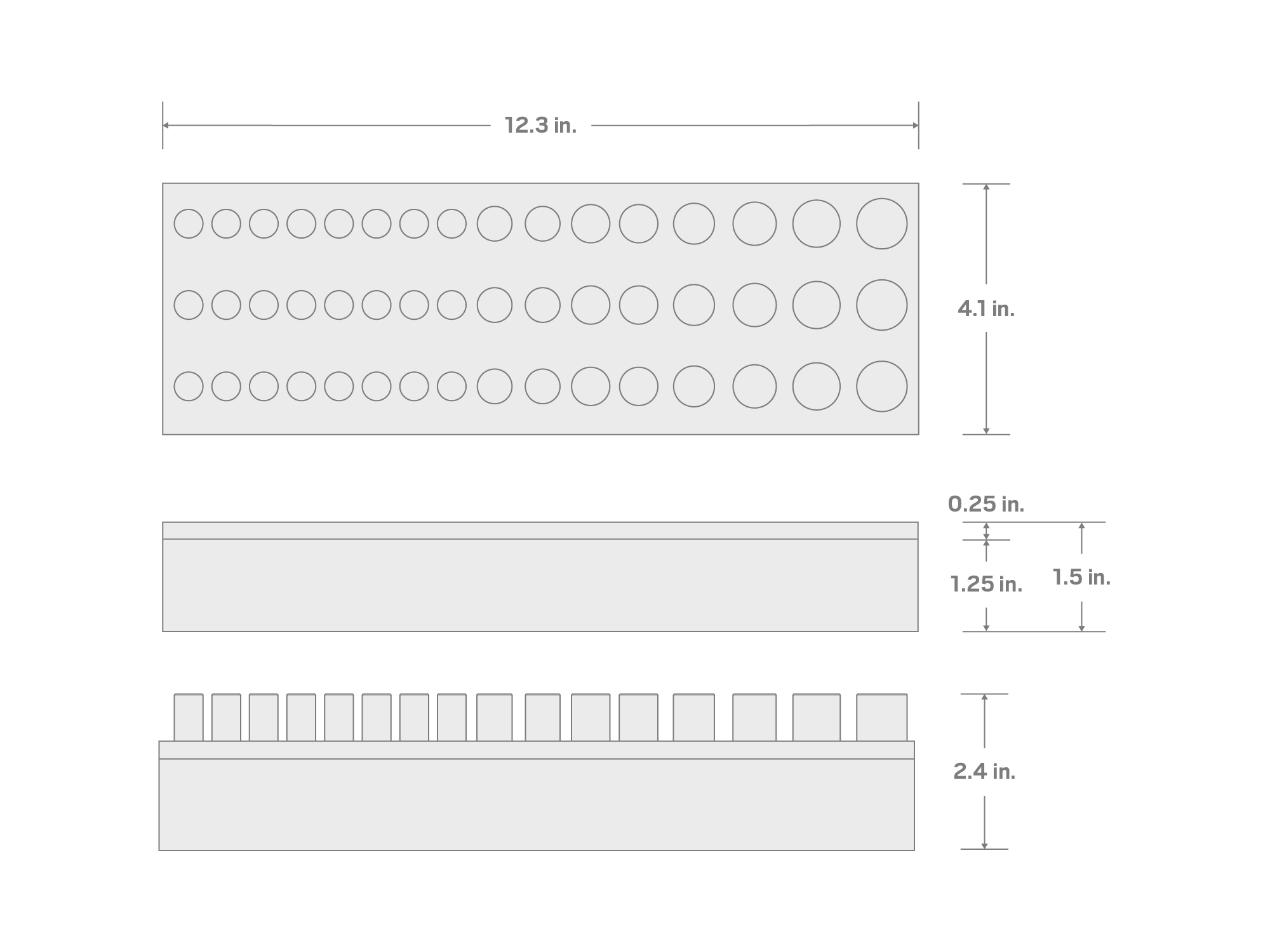 Specs for 48-Tool 1/4 Inch Drive Shallow, Semi-Deep, and Deep Socket Set Foam Organizer, 12 x 4 Inch (4 - 17 mm)