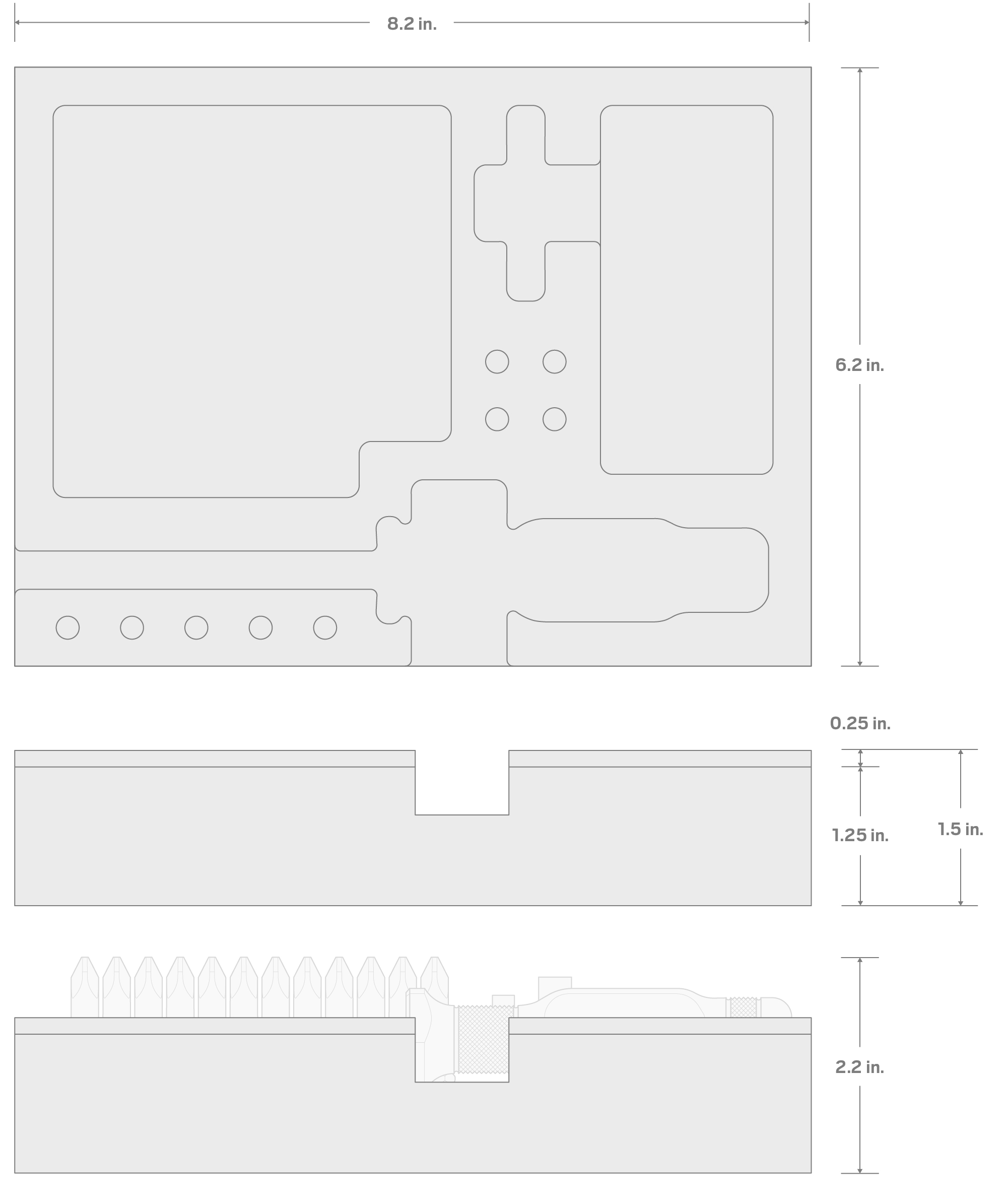 Specs for Aluminum Handle Bit Driver and Insert Bit Rail Set Foam Organizer (8 x 6 Inch)