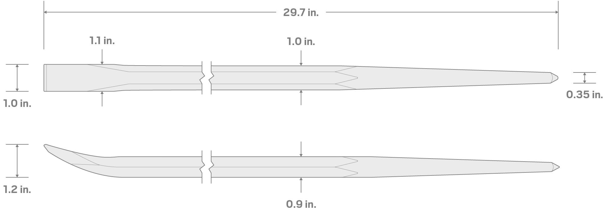 Specs for 30 Inch Angled End Alignment Pry Bar