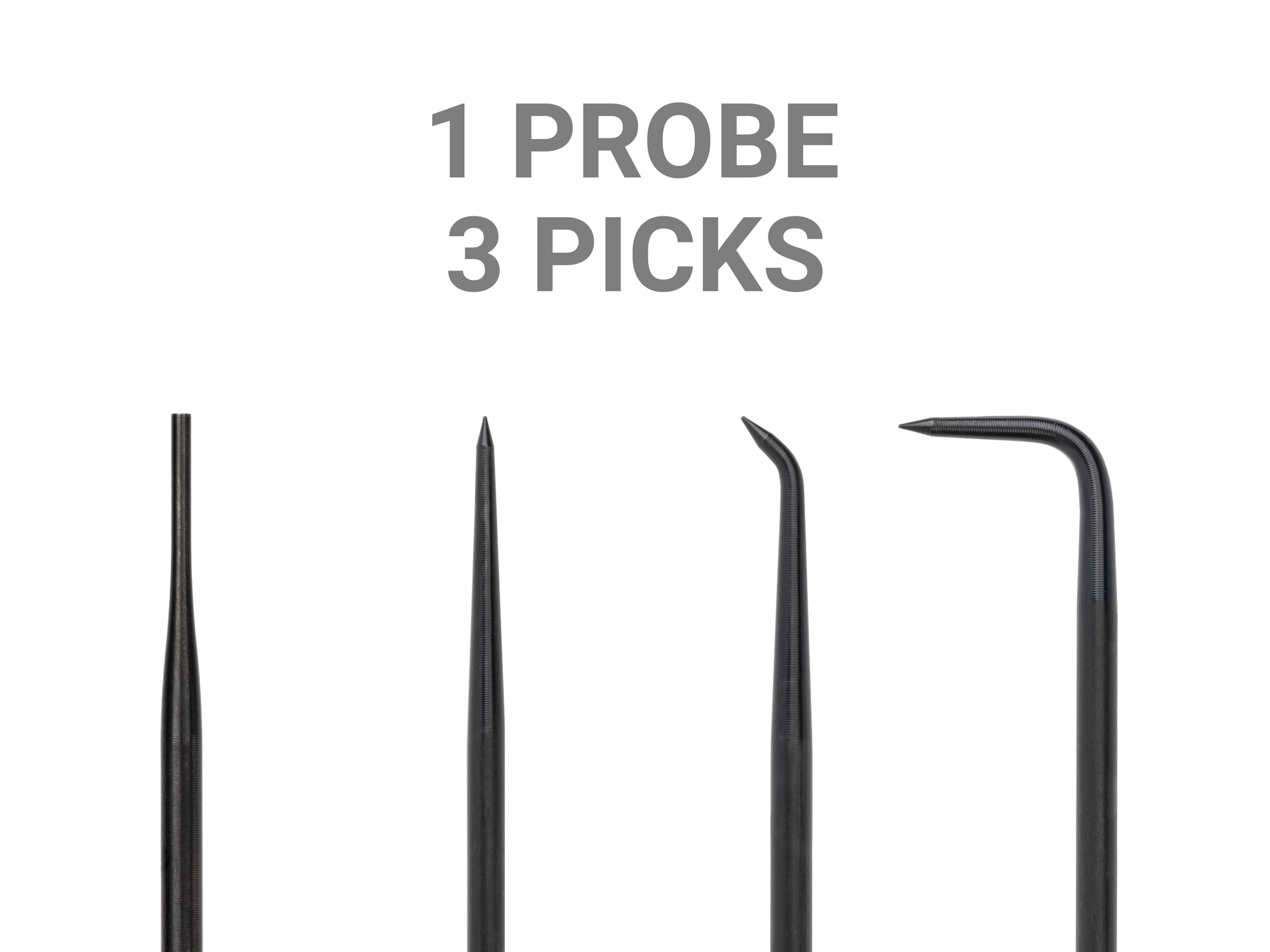 Set includes one probe, three picks, three hooks, and four mini pry bars. All tools are made in the USA. LVR10002.