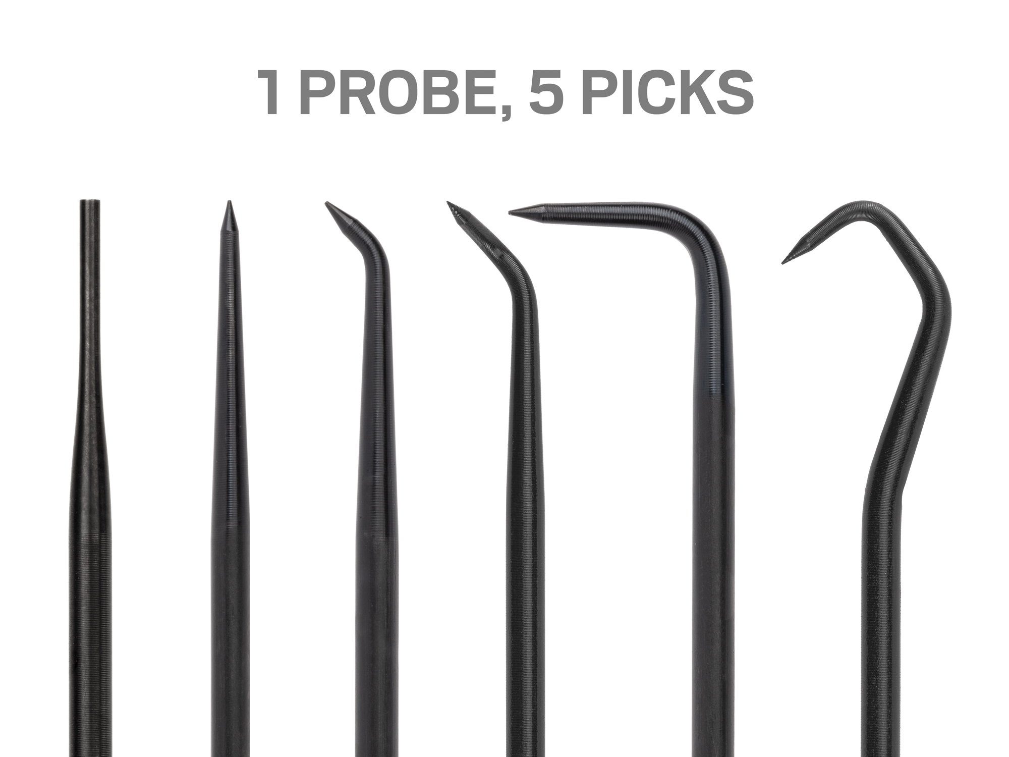 Set includes one probe, five picks, four hooks, and four mini pry bars. LVR10003.