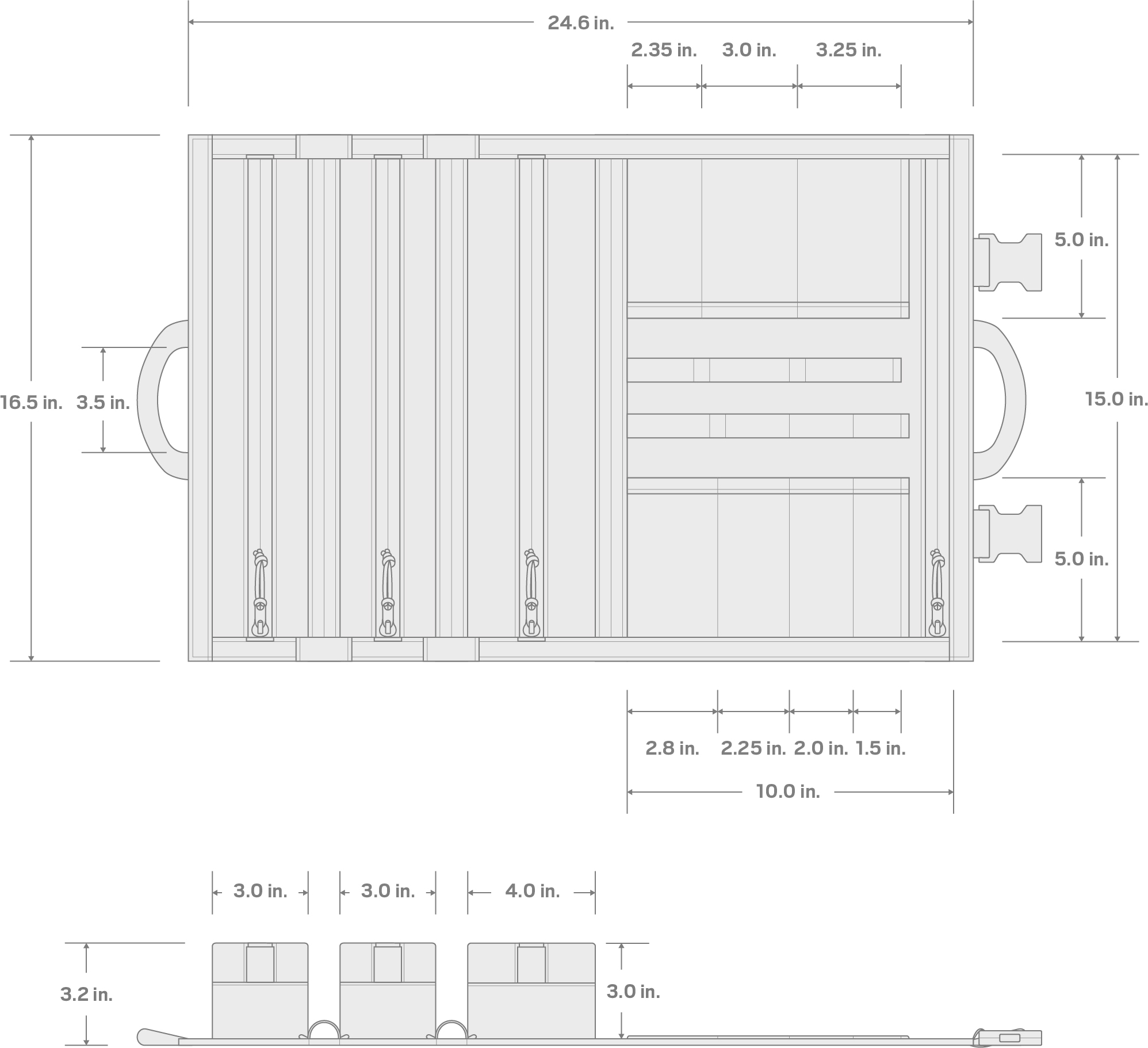Specs for MTR3 Tool Roll (Tactical Gray/Red)