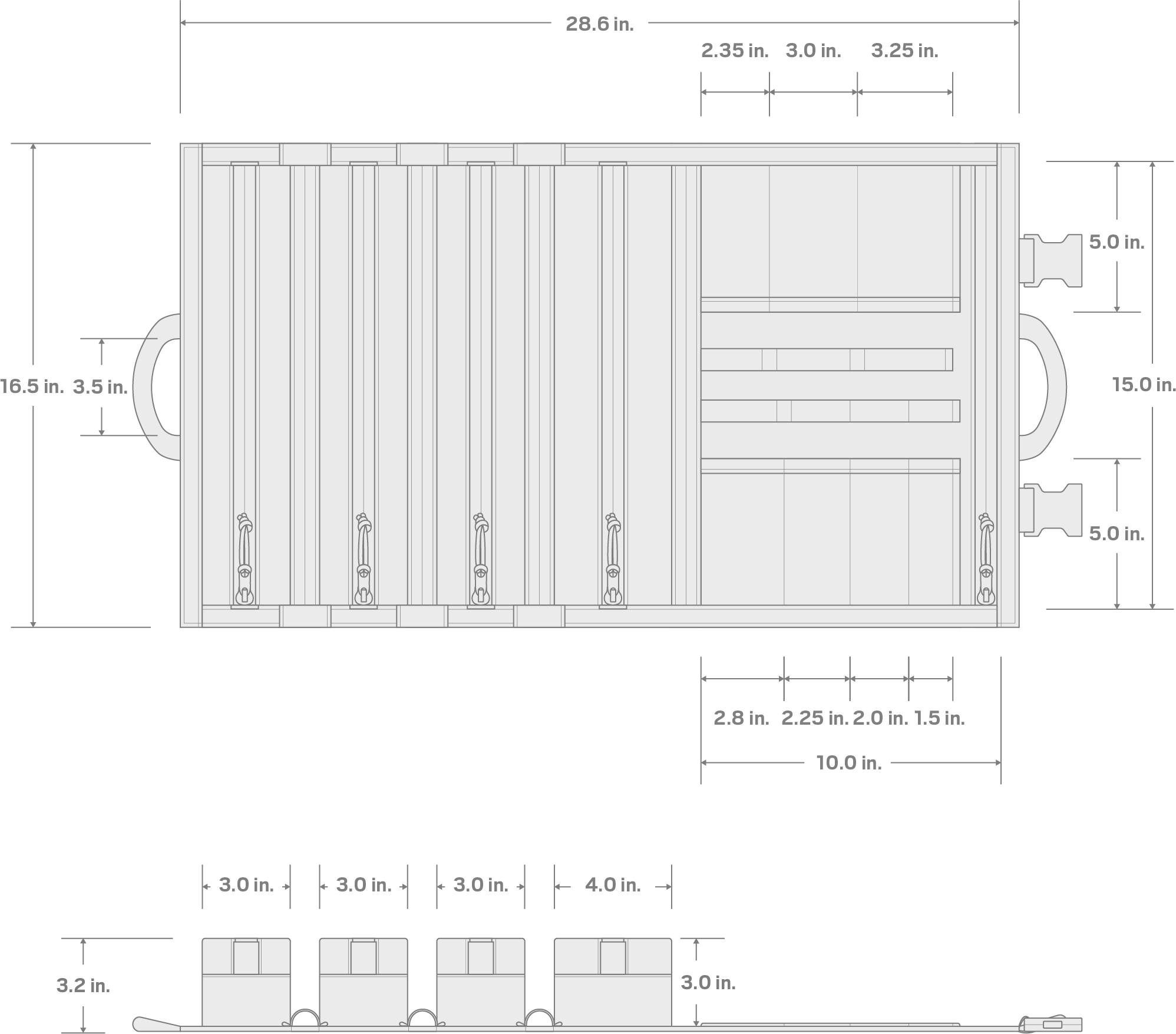 Specs for MTR4 Tool Roll (Tactical Gray/Red)