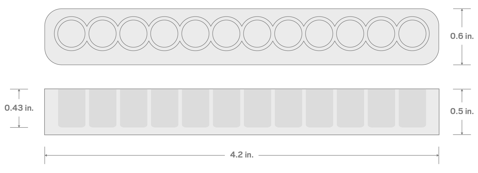 Specs for 12-Tool 1/4 Inch Bit Rail
