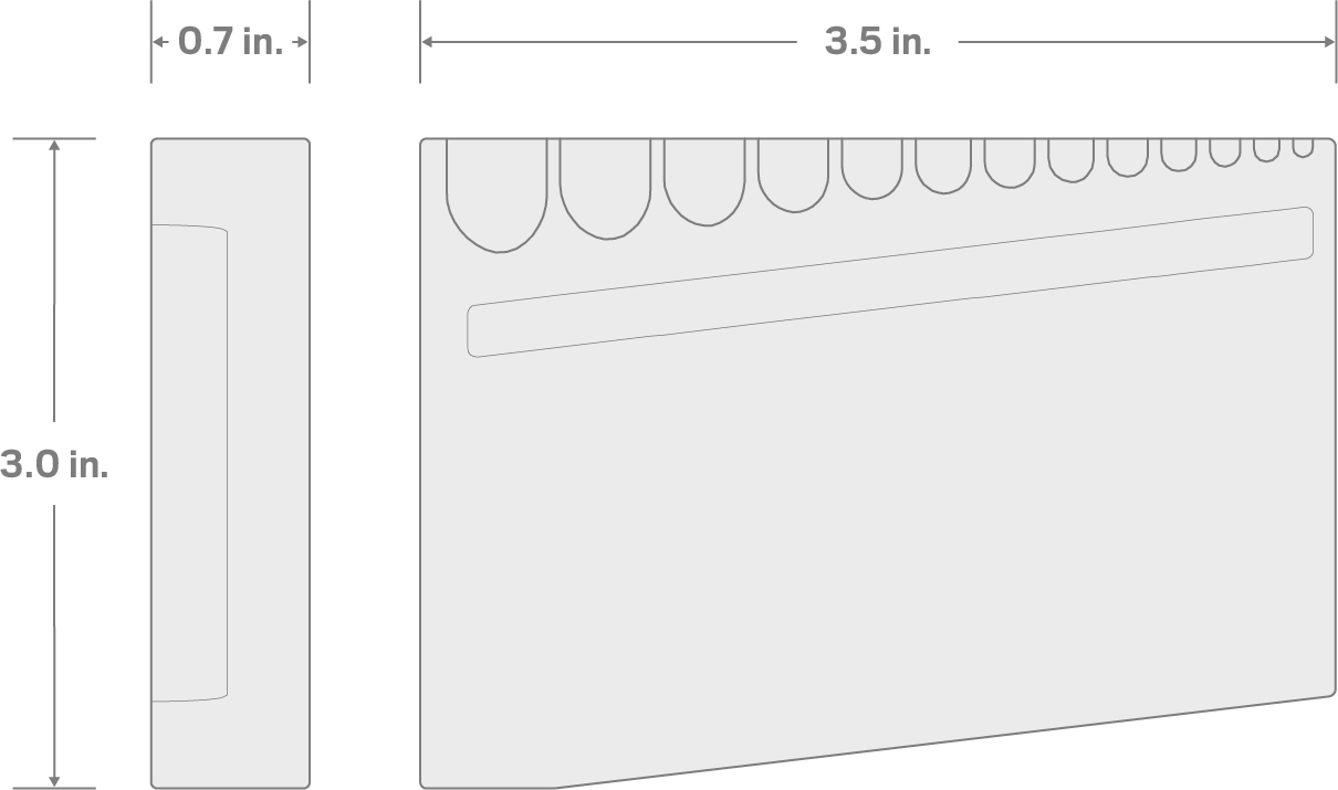 Specs for 13-Tool Hex L-Key Holder (0.050-3/8 in.)