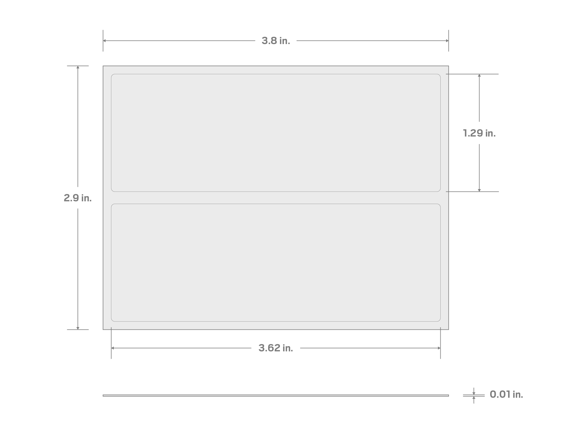 Specs for Stacking Tool Box Labels (2 Labels, 3.6 x 1.3 in. each)