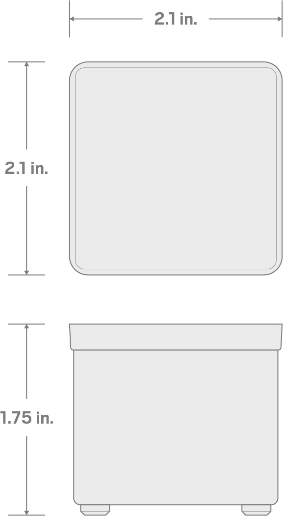 Specs for 2 x 2 Inch Shallow Organizer Bin (Red)
