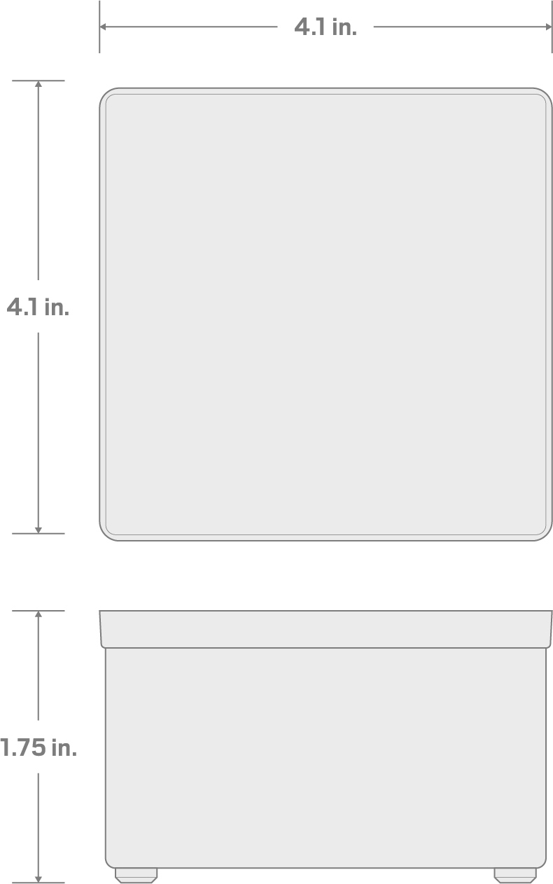 Specs for 4 x 4 Inch Shallow Organizer Bin (Blue)