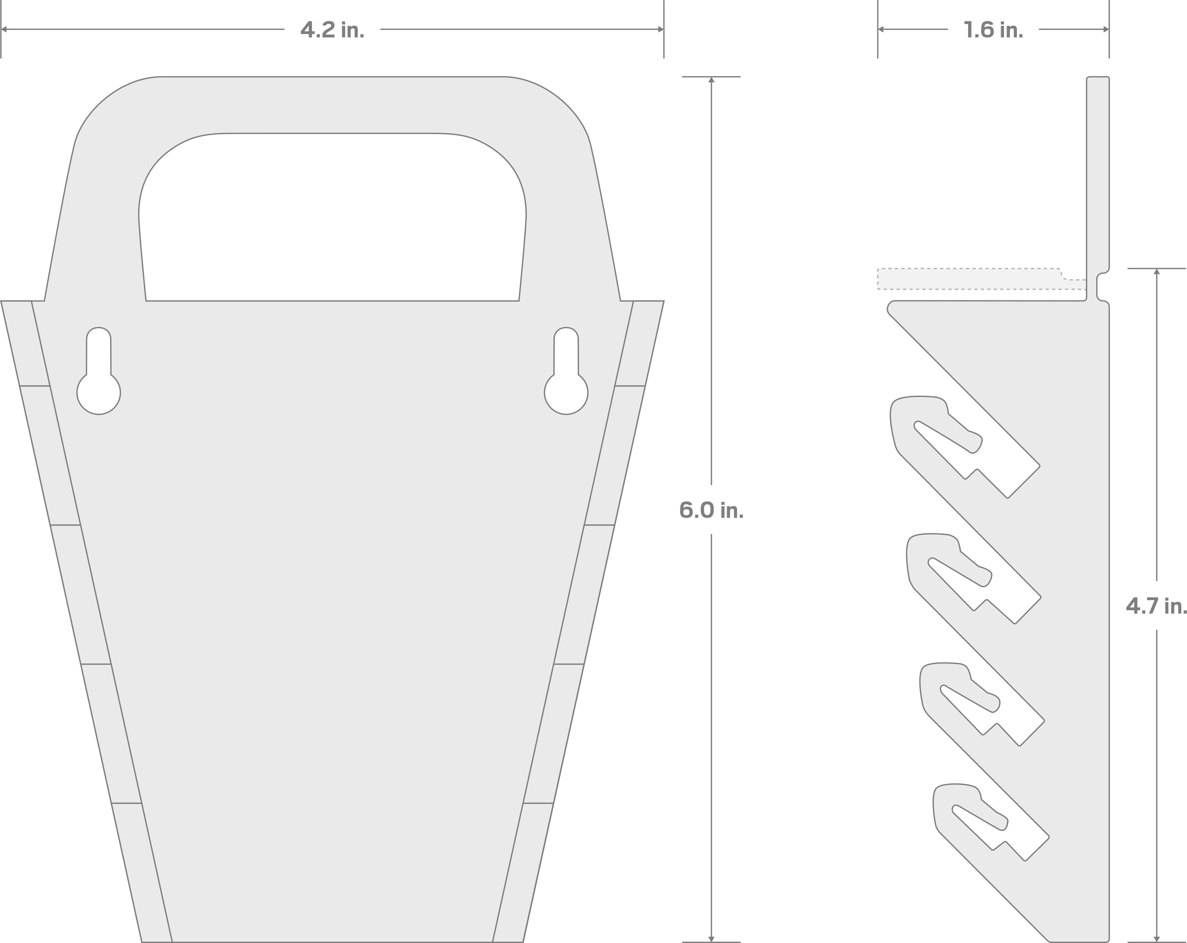 Specs for 4-Tool Ratcheting Box End Wrench Holder (Black)