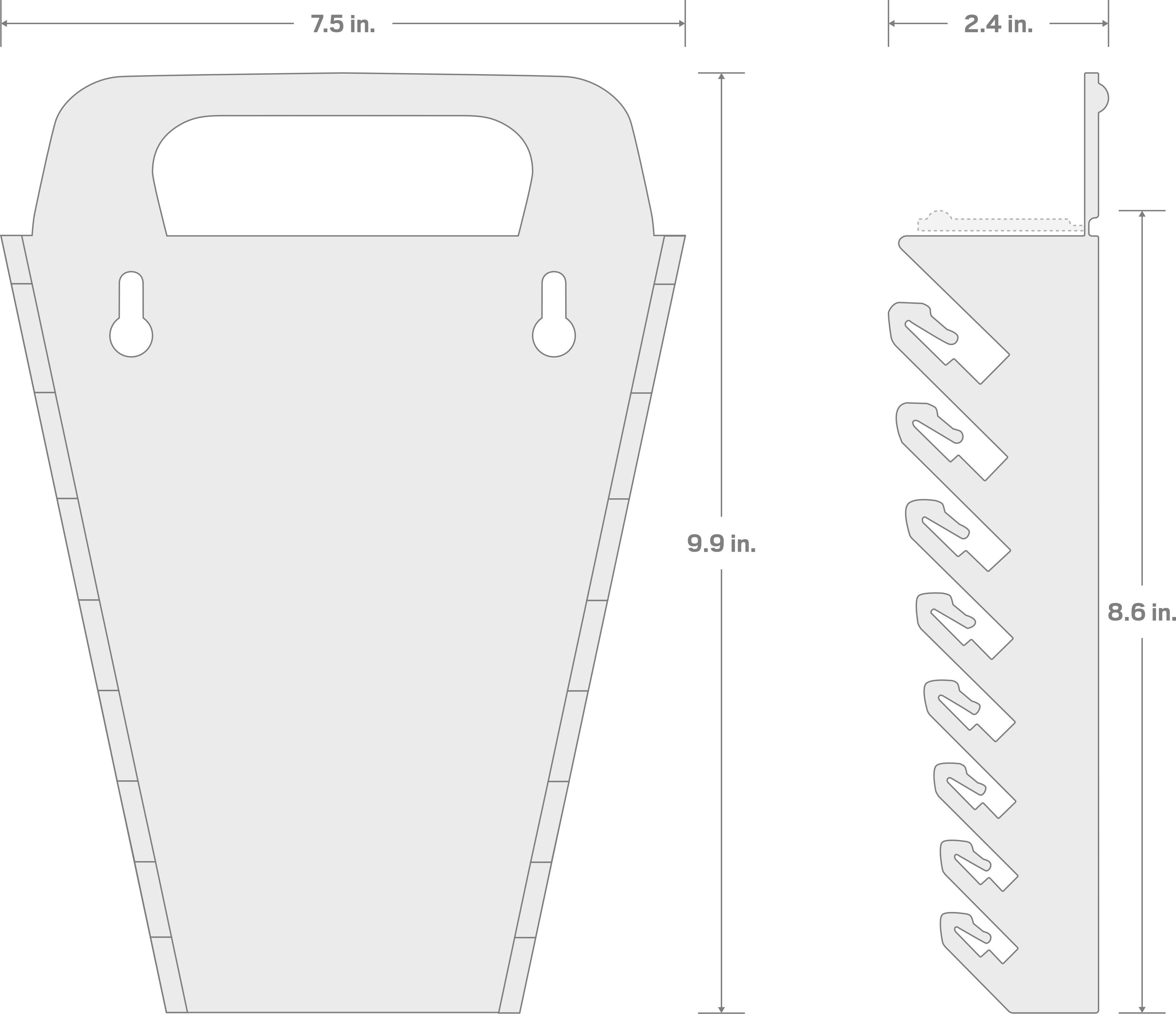 Specs for 8-Tool Box End Wrench Holder (Black)