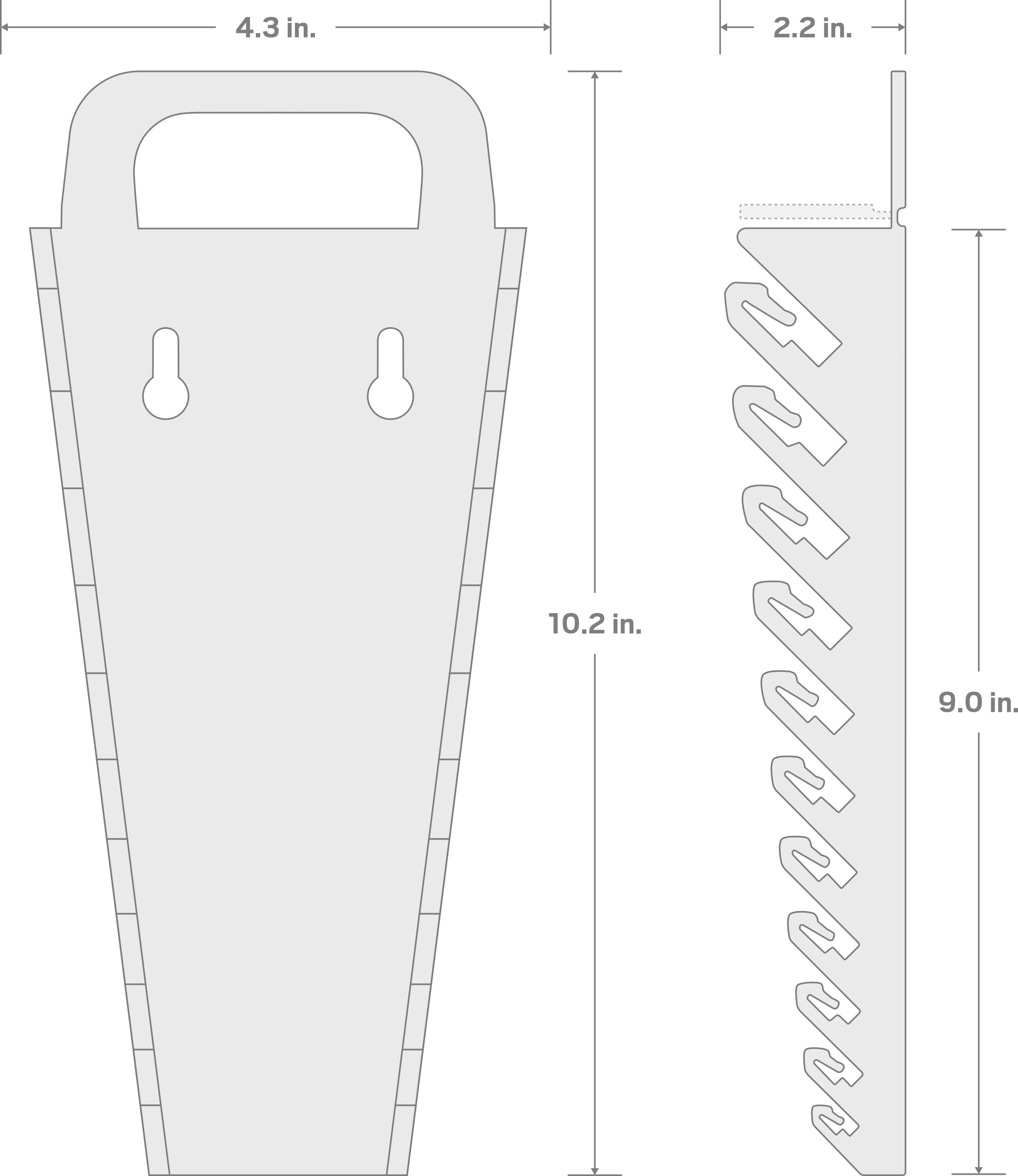 Specs for 11-Tool Angle Head Wrench Holder (Black, 3/8-1 in.)