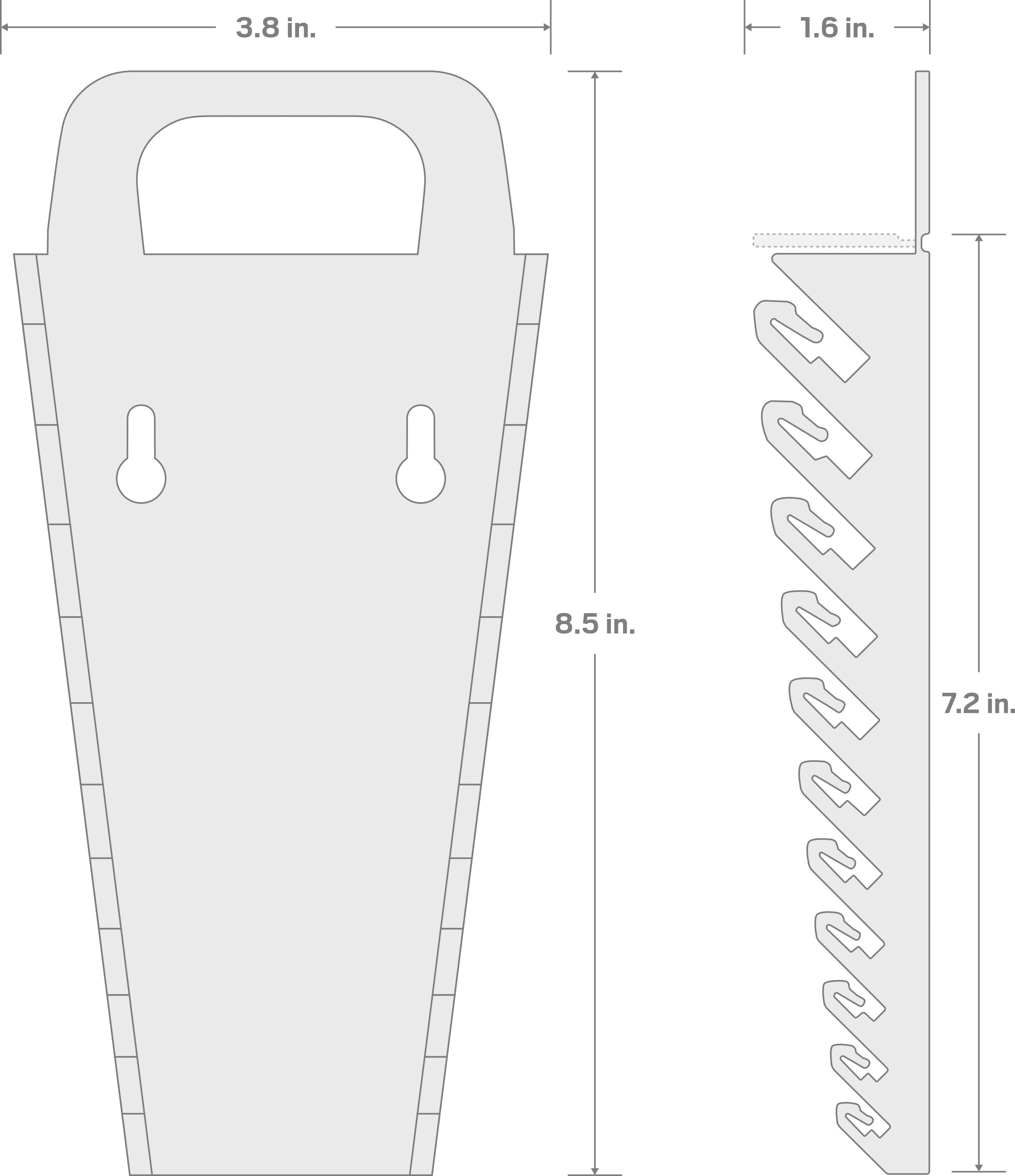 Specs for 11-Tool Angle Head Wrench Holder (Black, 1/4-3/4 in.)