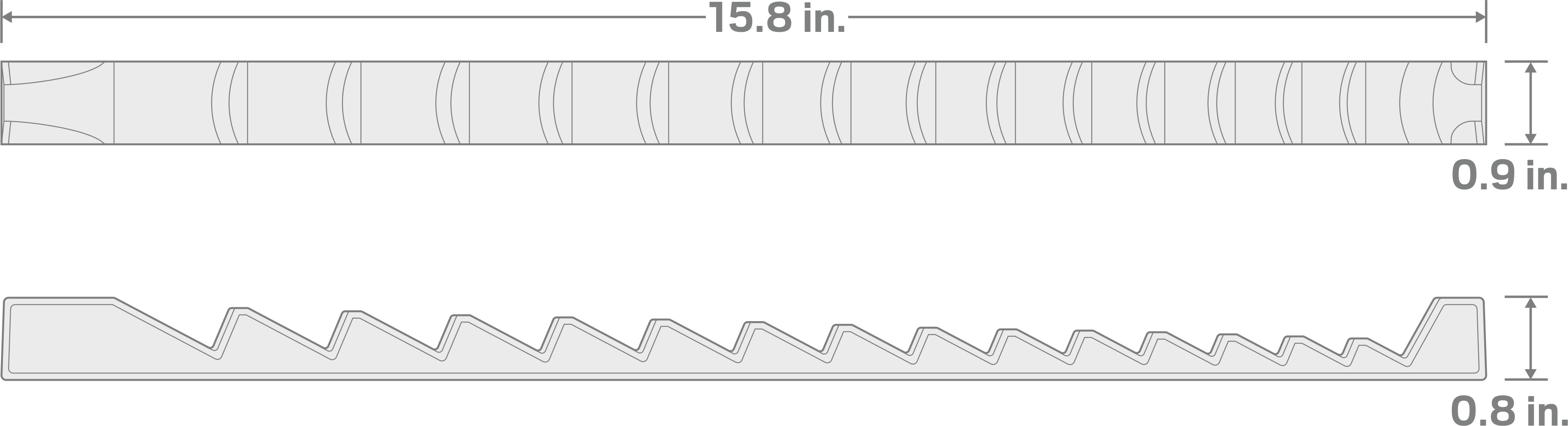 Specs for 15-Tool Wrench Organizer Rails (Forward)