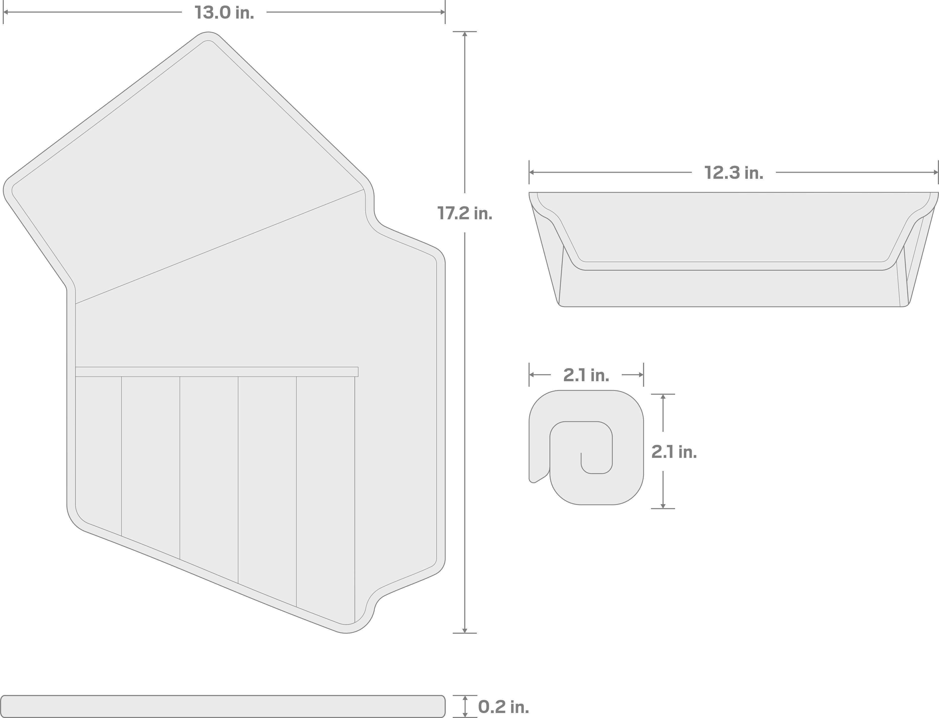 Specs for 5-Tool Box End Wrench Pouch (1/4-13/16 in.)