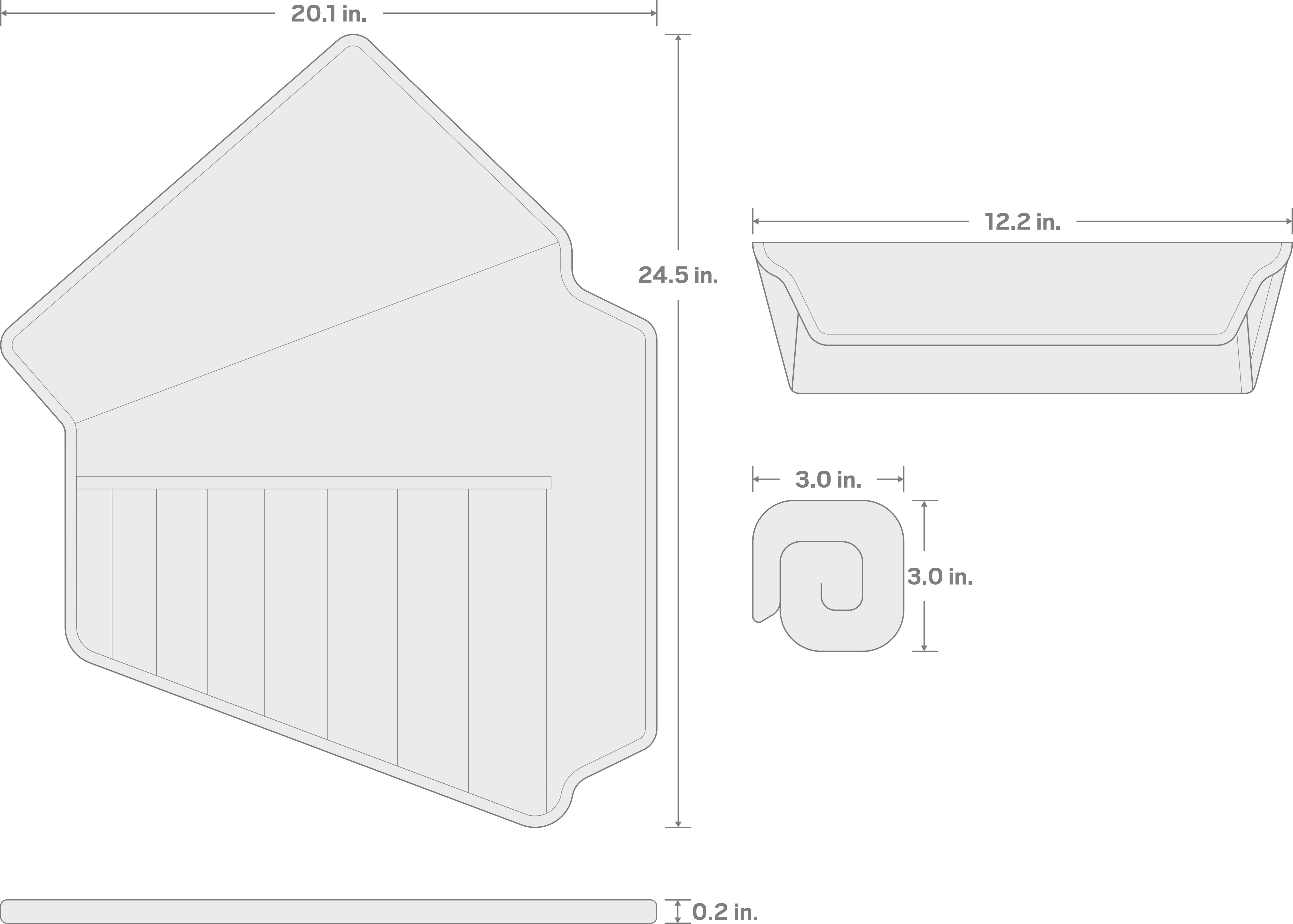 Specs for 8-Tool Box End Wrench Pouch (1/4 - 1-1/4 in.)