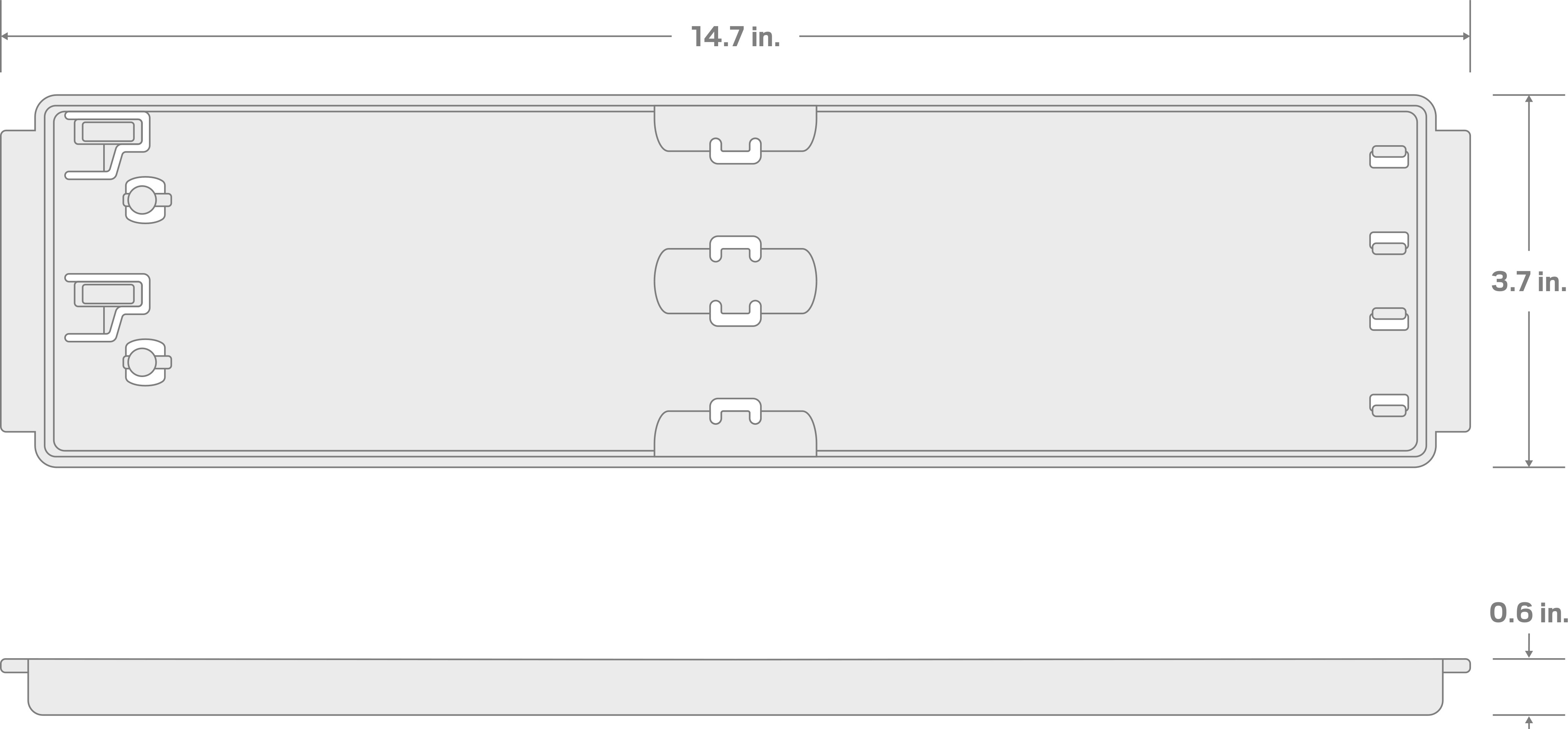 Specs for 13 Inch 2-Rail Tray