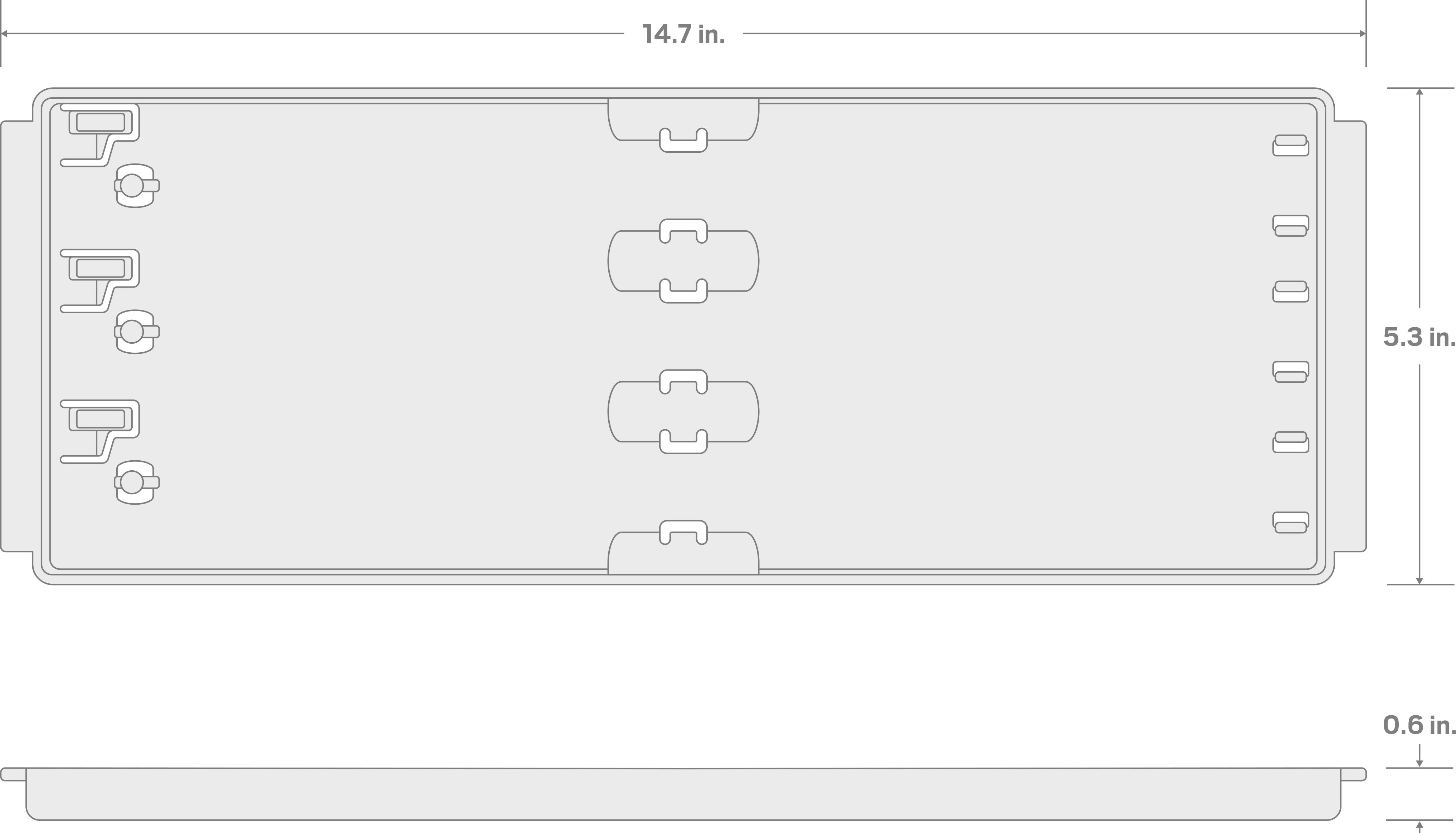 Specs for 13 Inch 3-Rail Tray