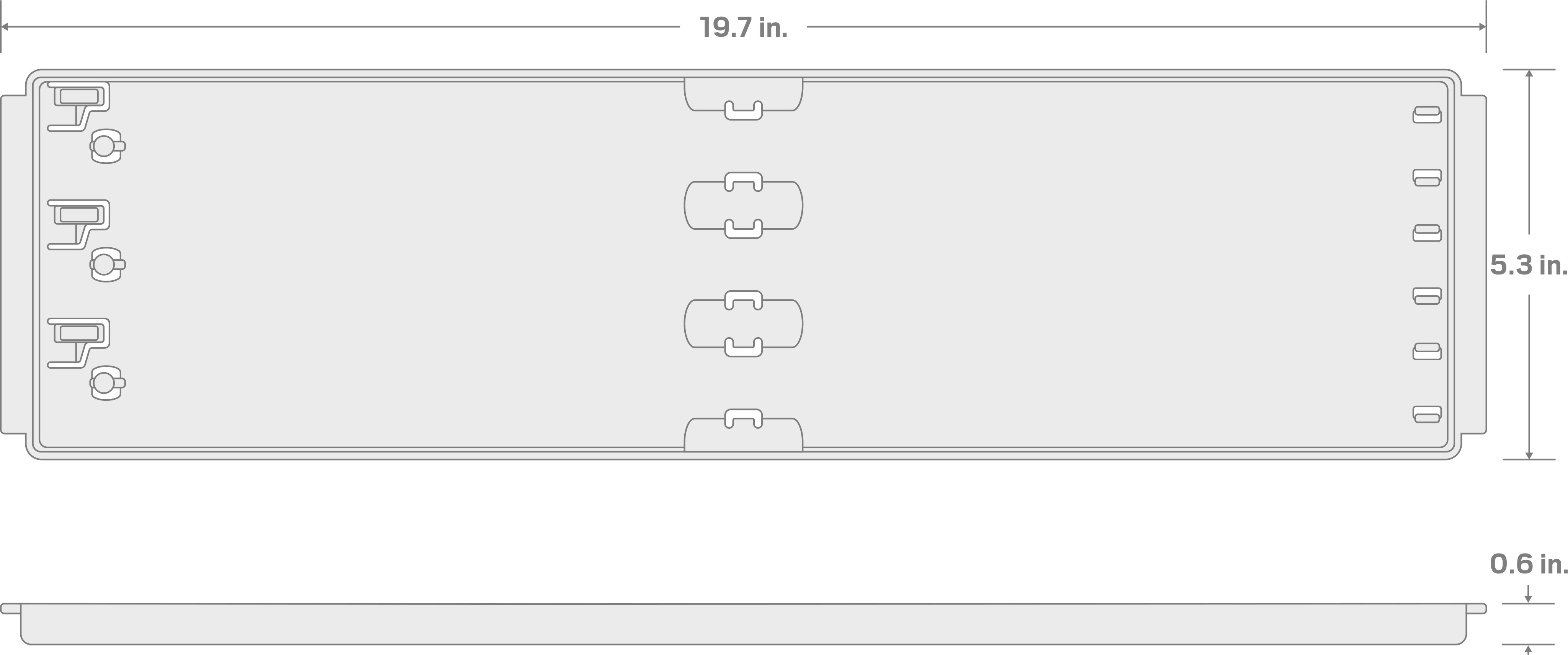 Specs for 18 Inch 3-Rail Tray