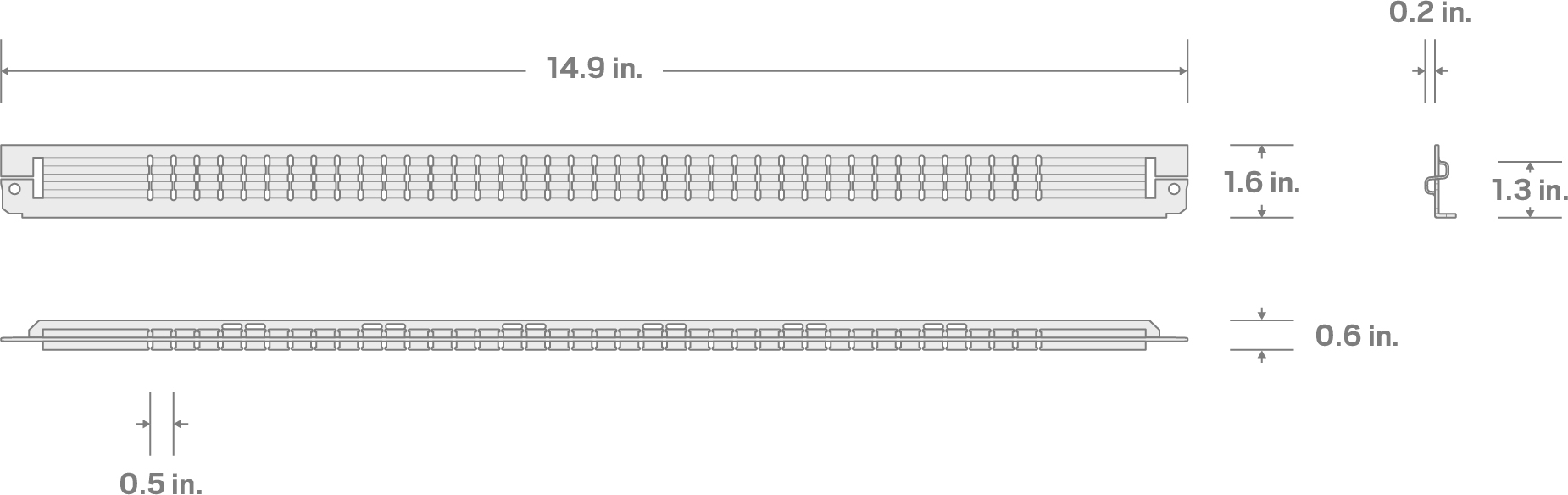 Specs for Partition for 2.9 Inch Drawer (fits 18 D in. Upper Tool Cabinets)