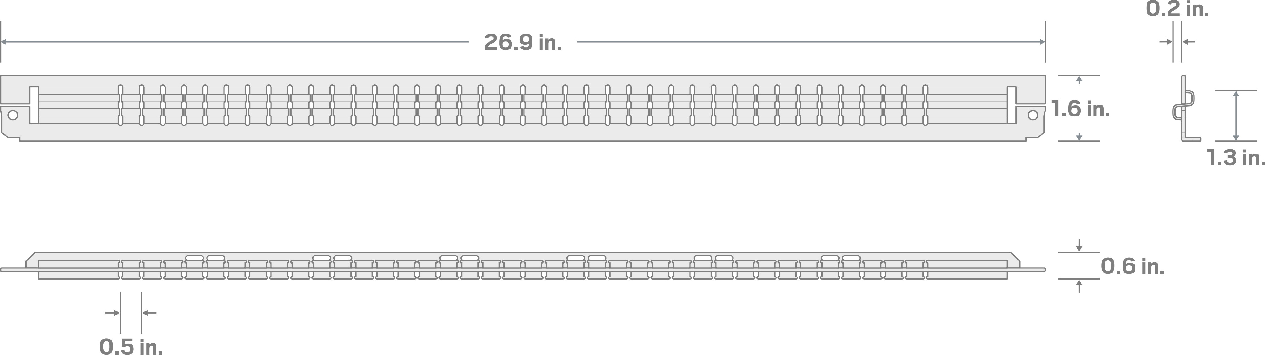 Specs for Partition for 2.9 Inch Drawer (fits 30 D in. Tool Cabinets)