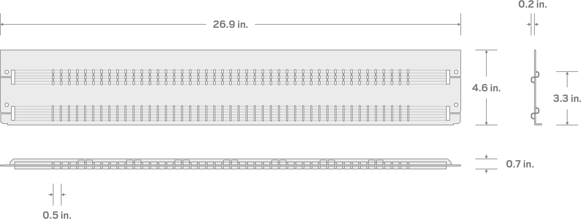 Specs for Partition for 6.9 Inch Drawer (fits 30 D in. Tool Cabinets)