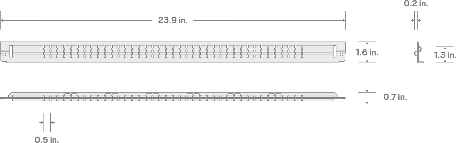 Specs for Partition for 2.9 Inch Drawer (fits 27 D in. Tool Cabinets)