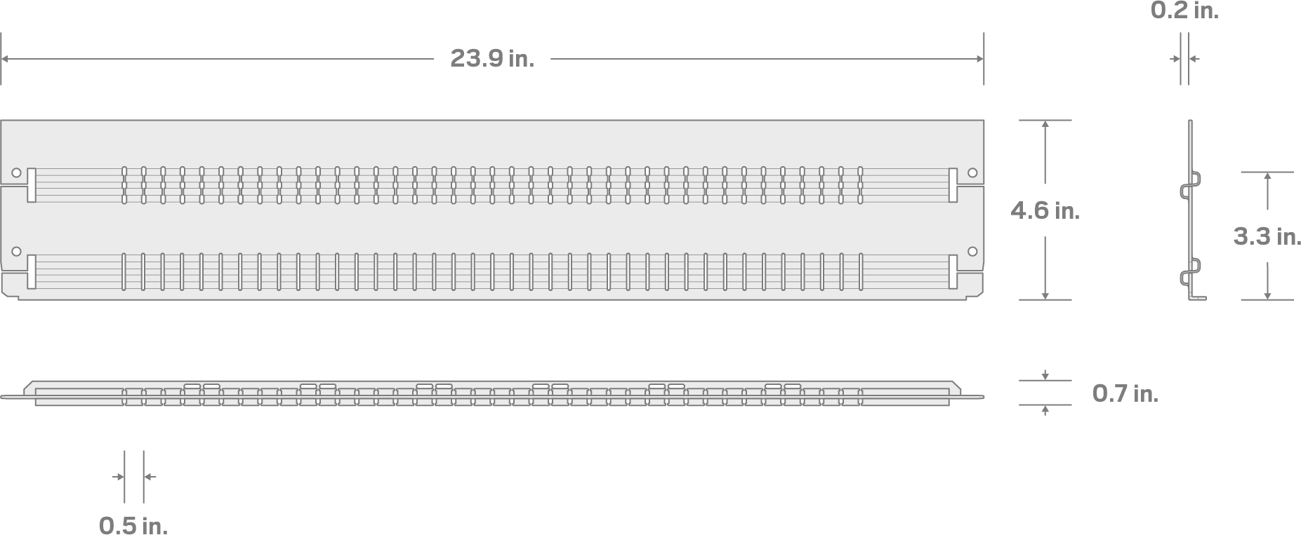 Specs for Partition for 6.9 Inch Drawer (fits 27 D in. Tool Cabinets)